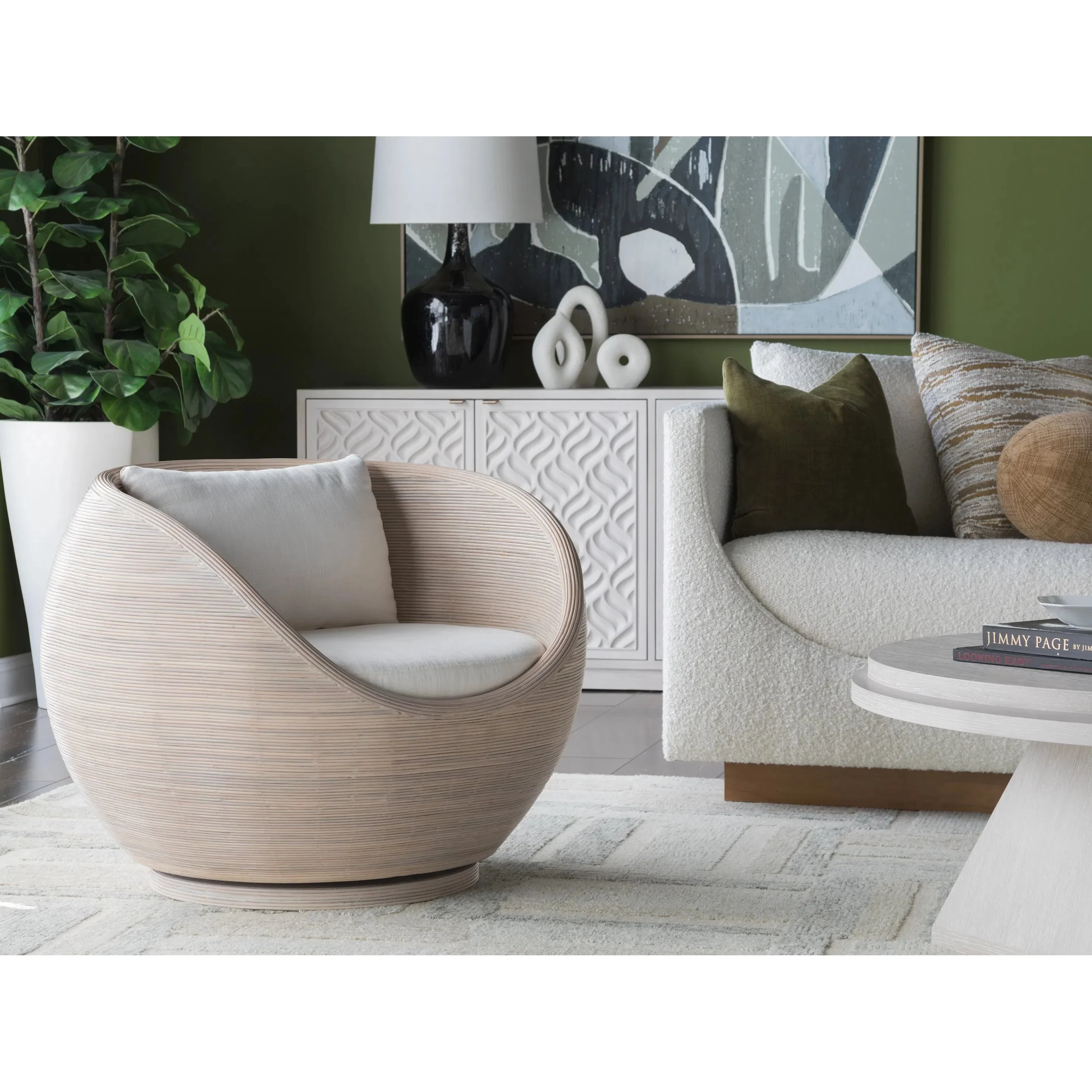 Solimar Rattan Swivel Chair - Image 7