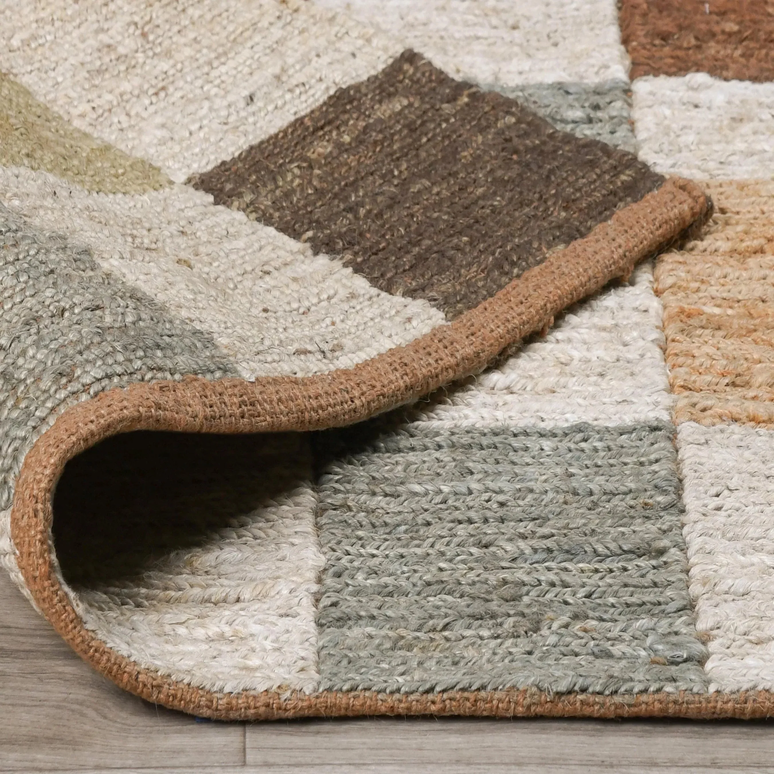 Soumak Jute Checkered Multi-Color Rug - Image 15