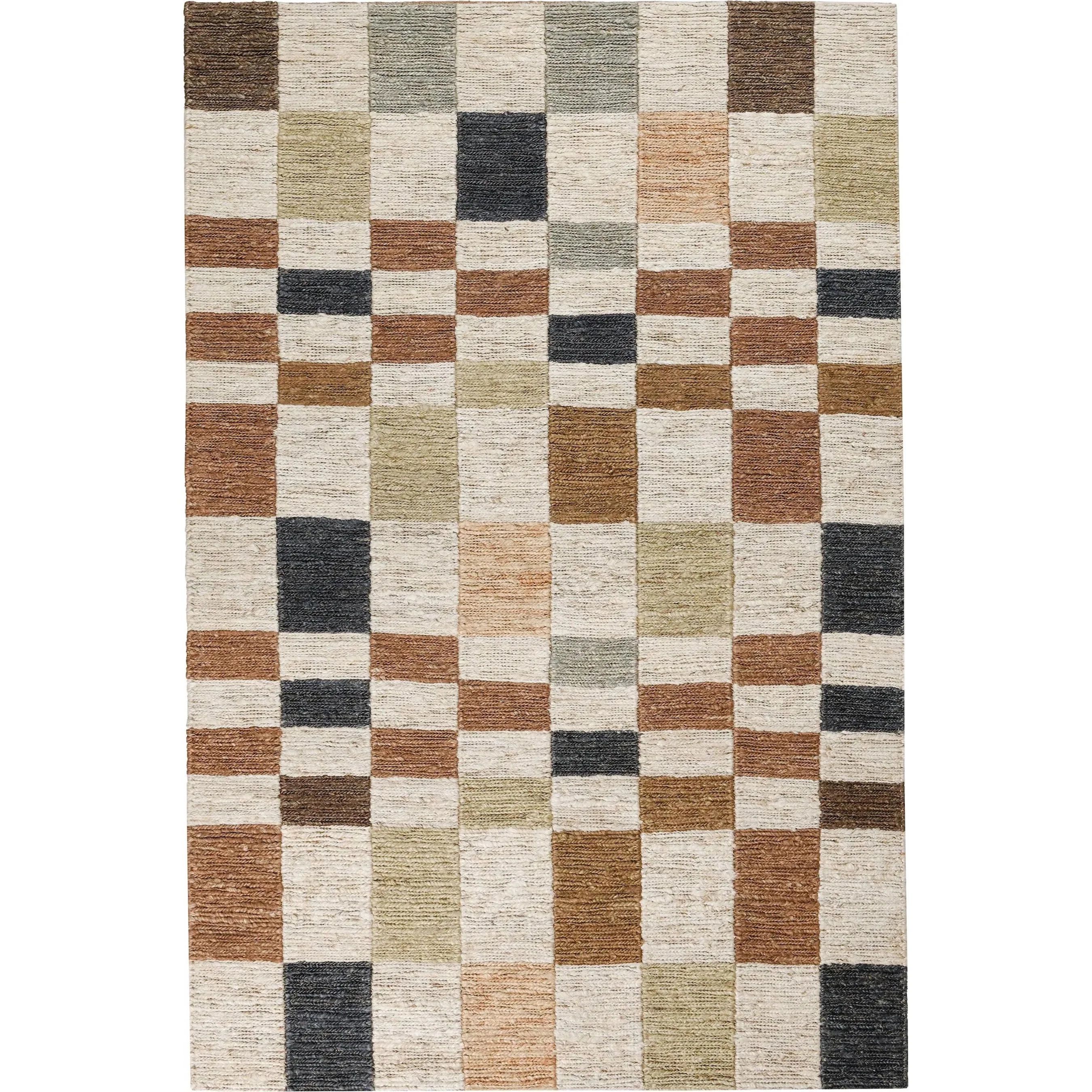 Soumak Jute Checkered Multi-Color Rug - Image 4