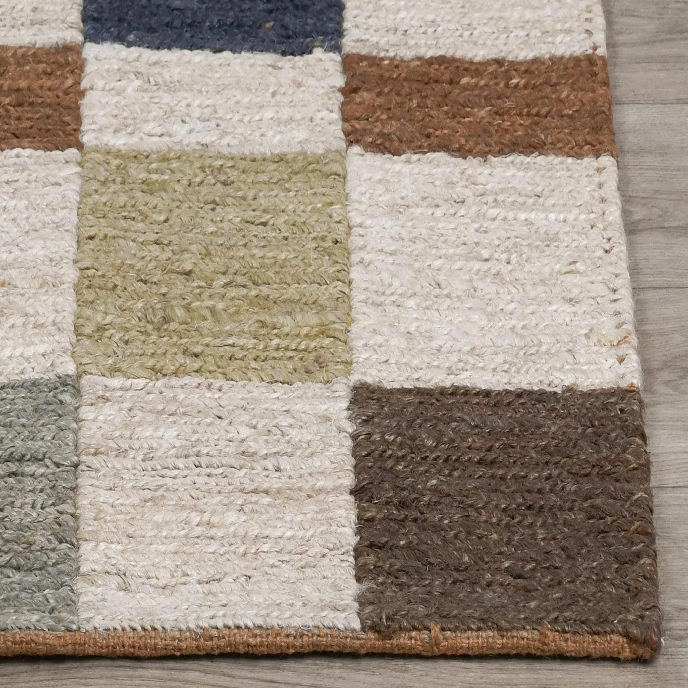 Soumak Jute Checkered Multi-Color Rug - Image 9