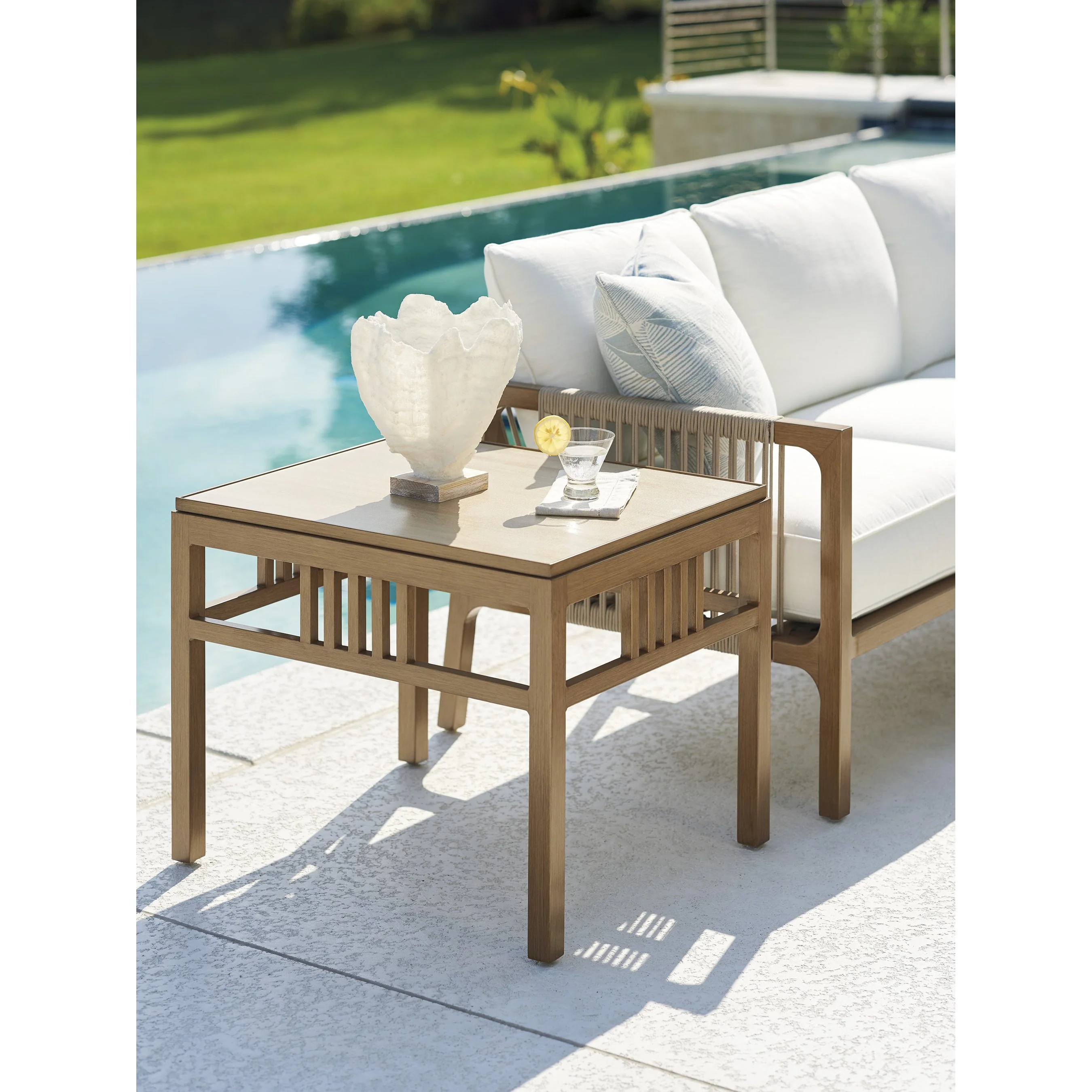 St Tropez Brown Rectangular End Table - Image 4