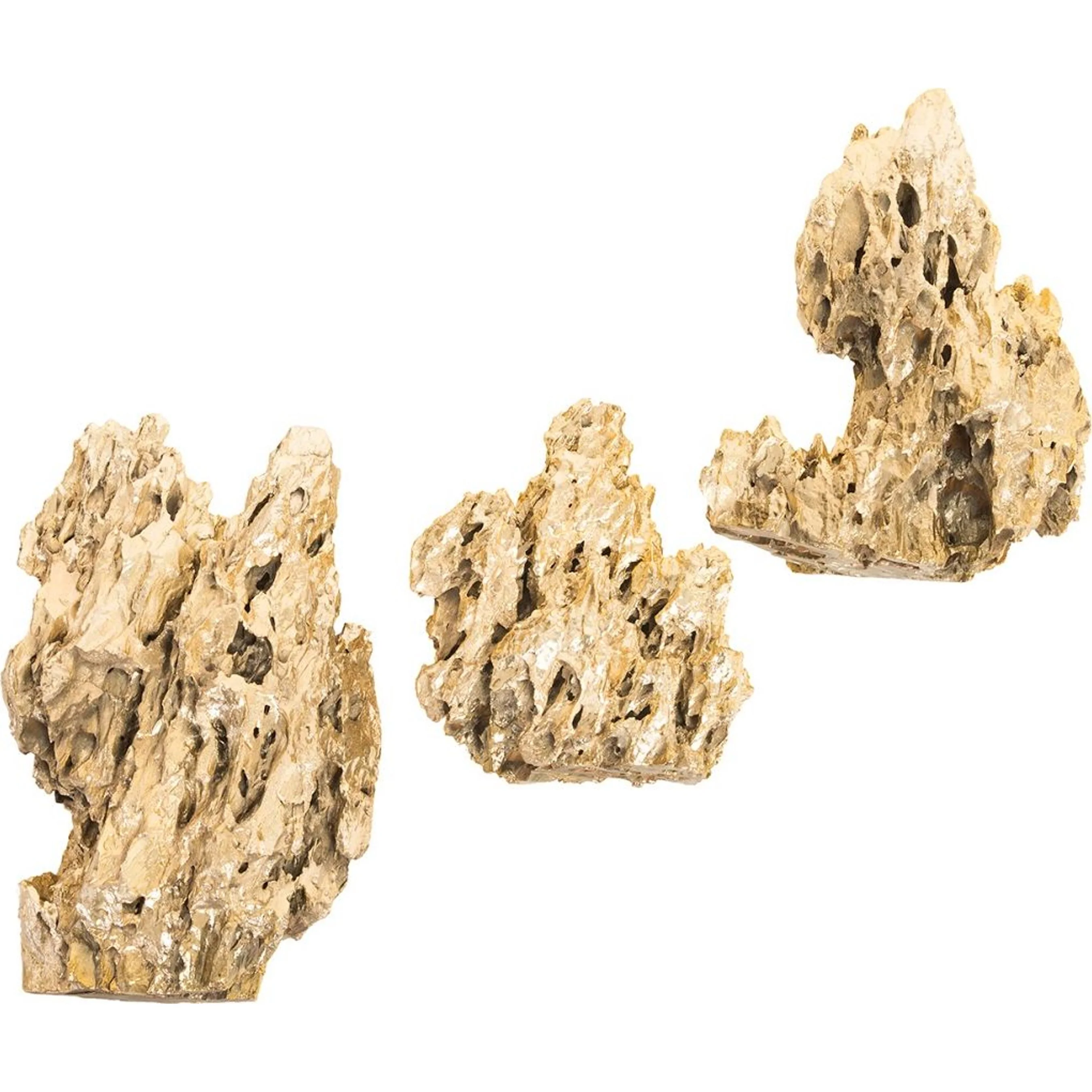 Stalagmite Wall Art Plated Brass (Set of 3)