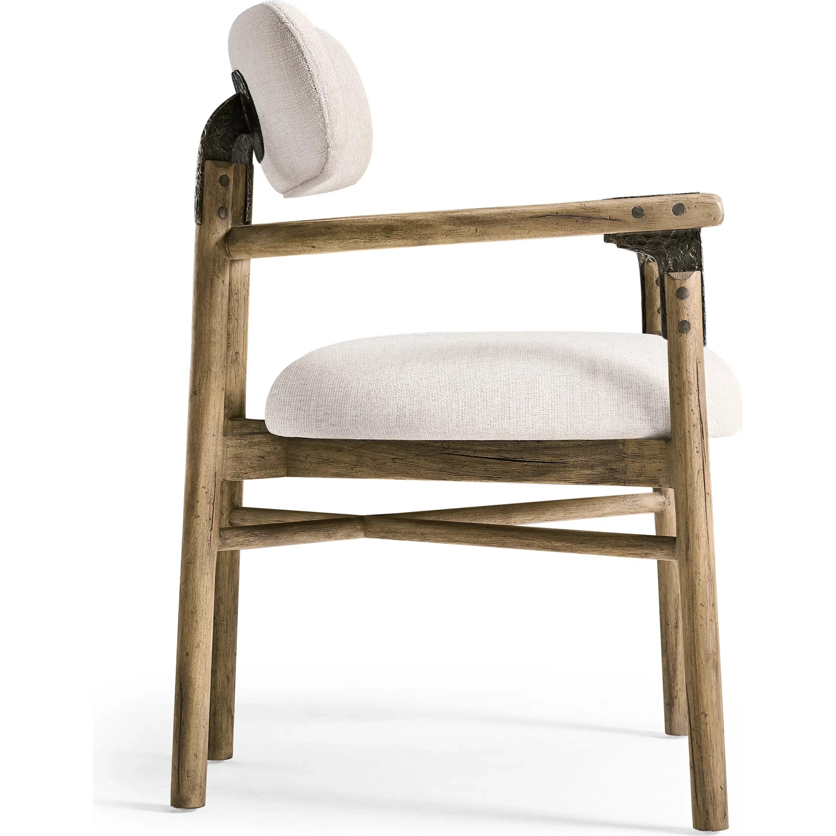 Stone Ridge Upholstered Round Dining Arm Chair (Set of 2) - Image 4