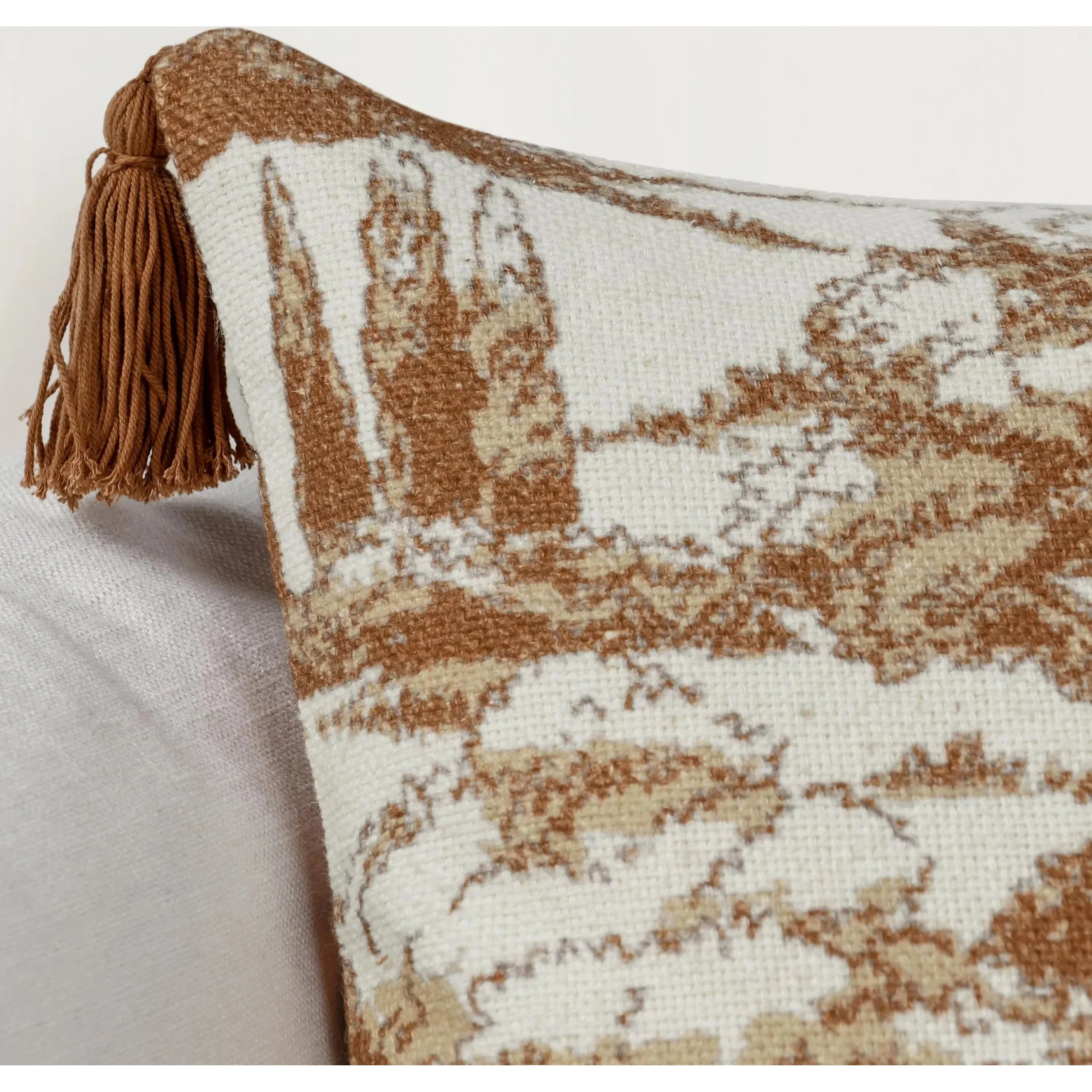 Stonework Cotton Linen Blend Throw Pillow - Image 16