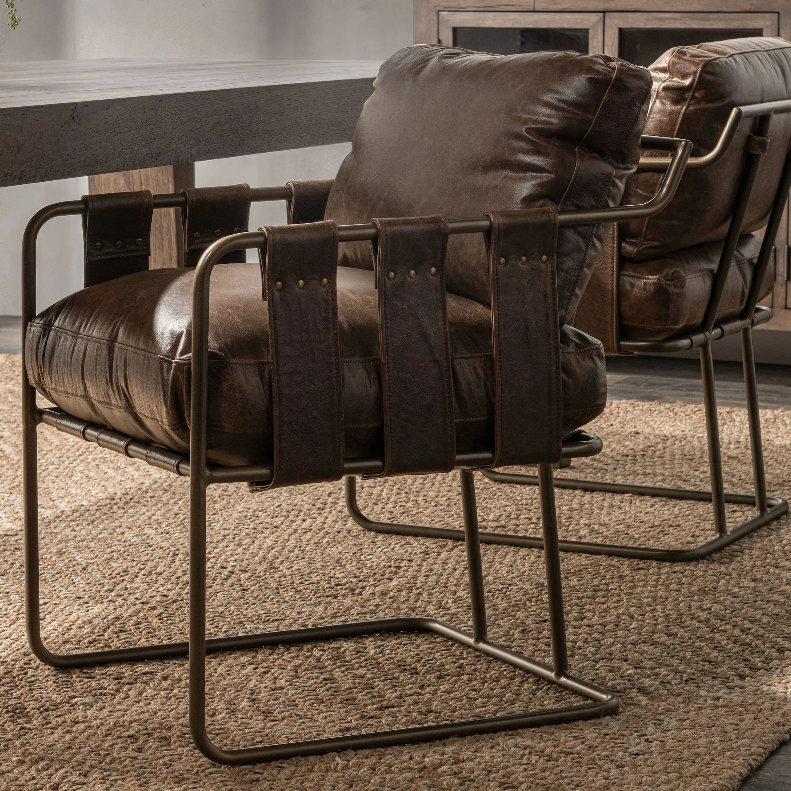 Strapling Leather Dining Chair - Image 30