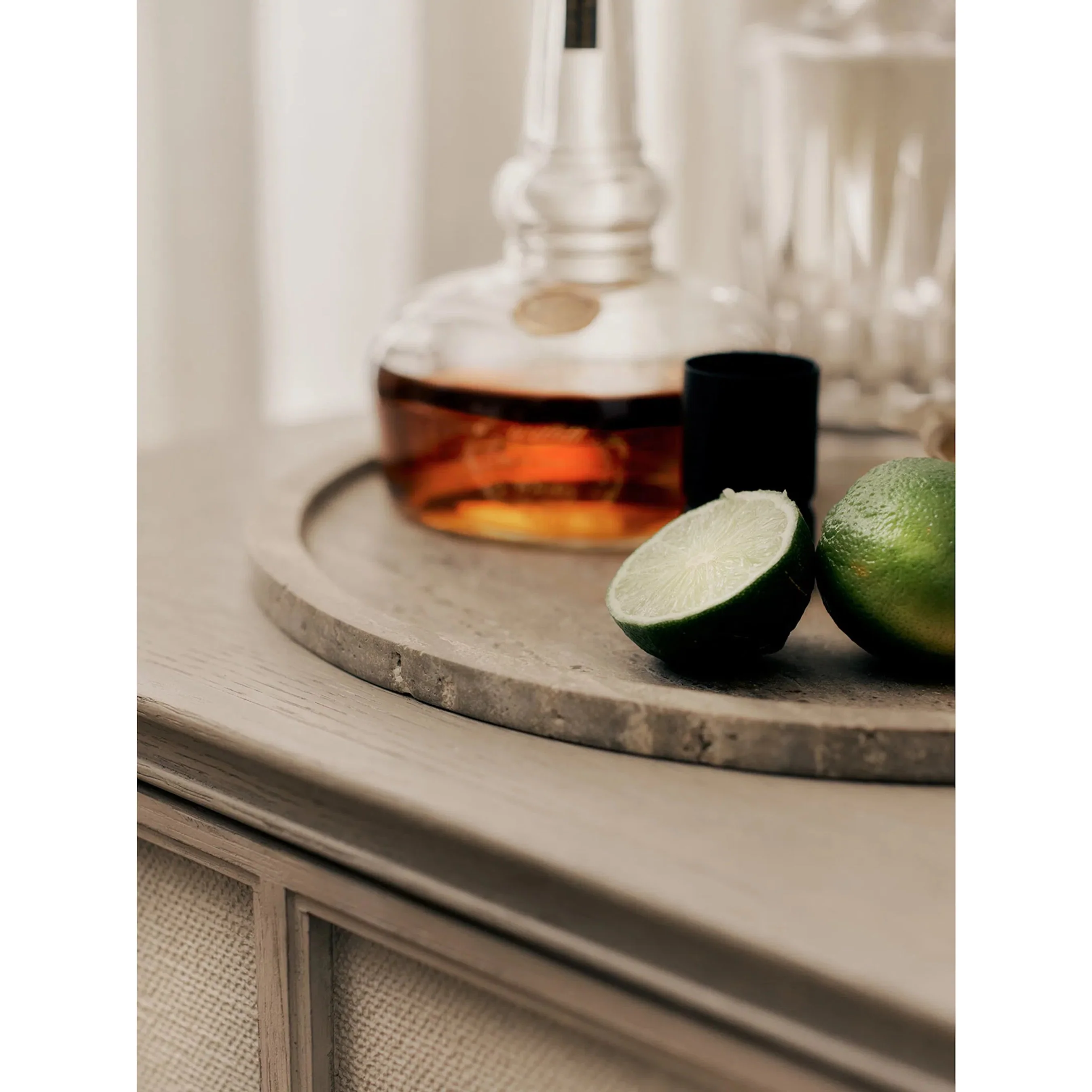 Sutton Round Travertine Tray Set - Image 5