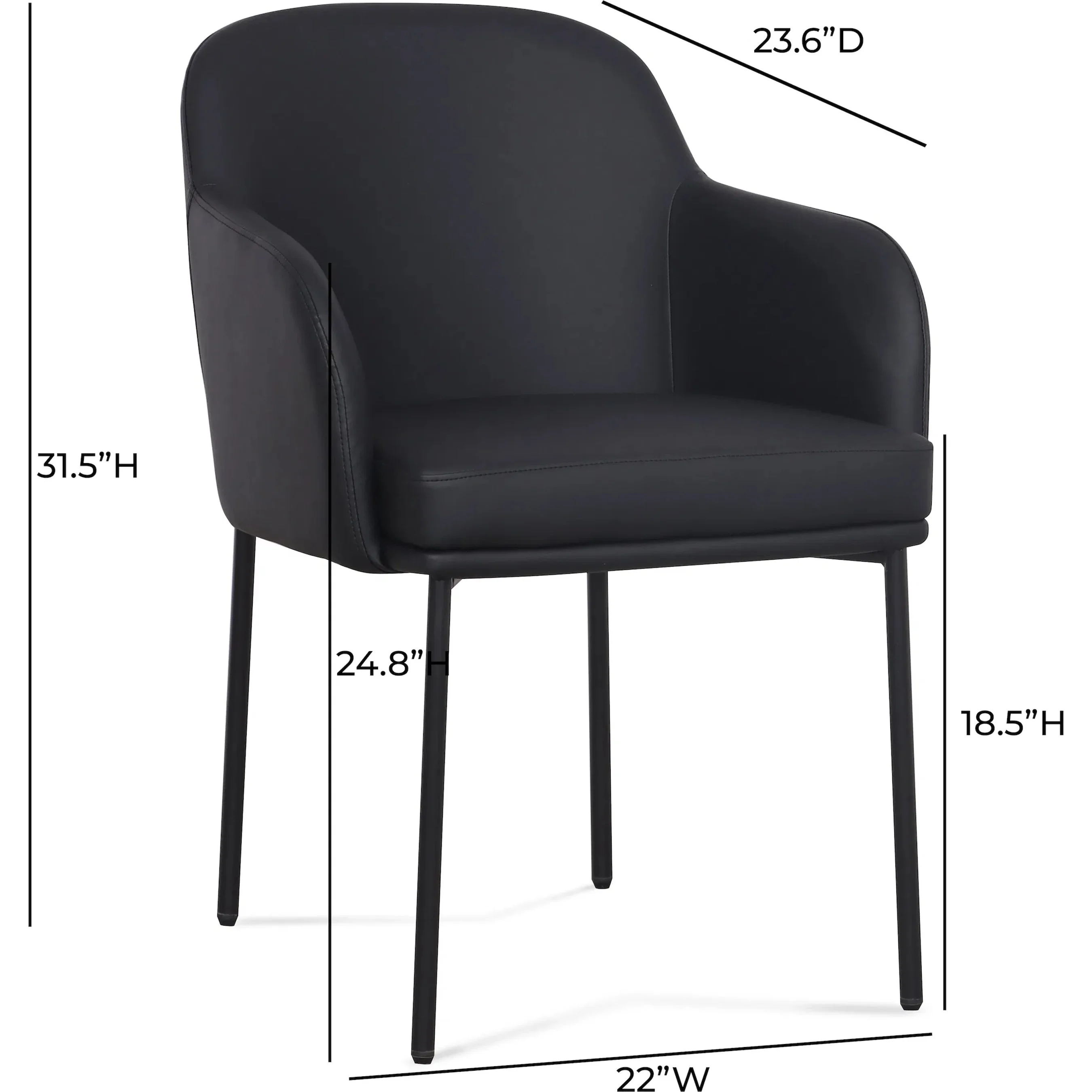 Sydney Performance Vegan Leather Armchair (Set of 2) - Image 11