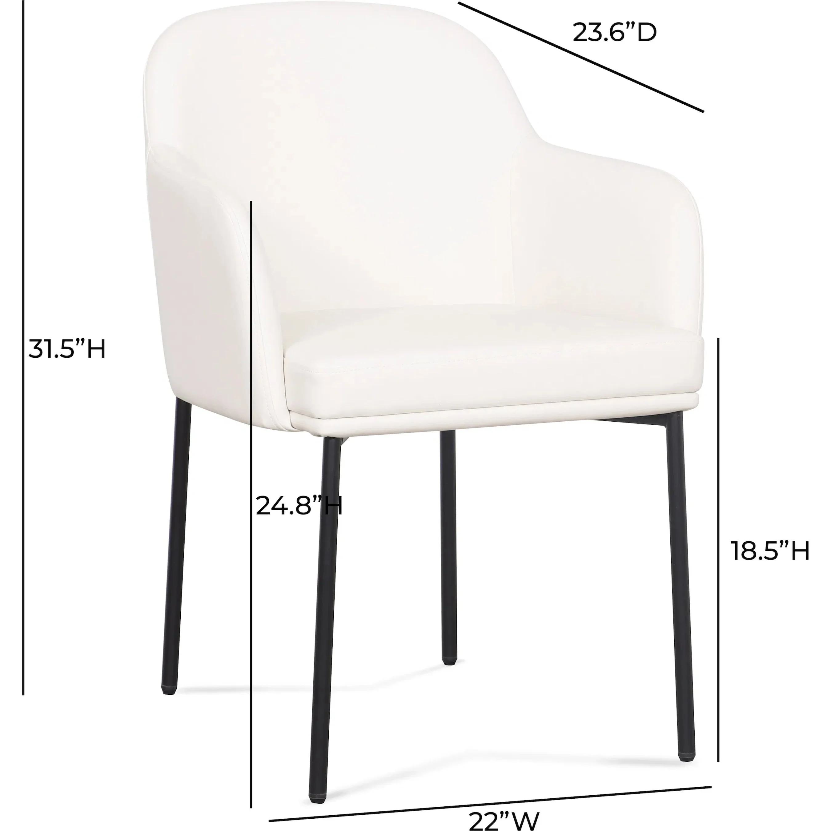 Sydney Performance Vegan Leather Armchair (Set of 2) - Image 12