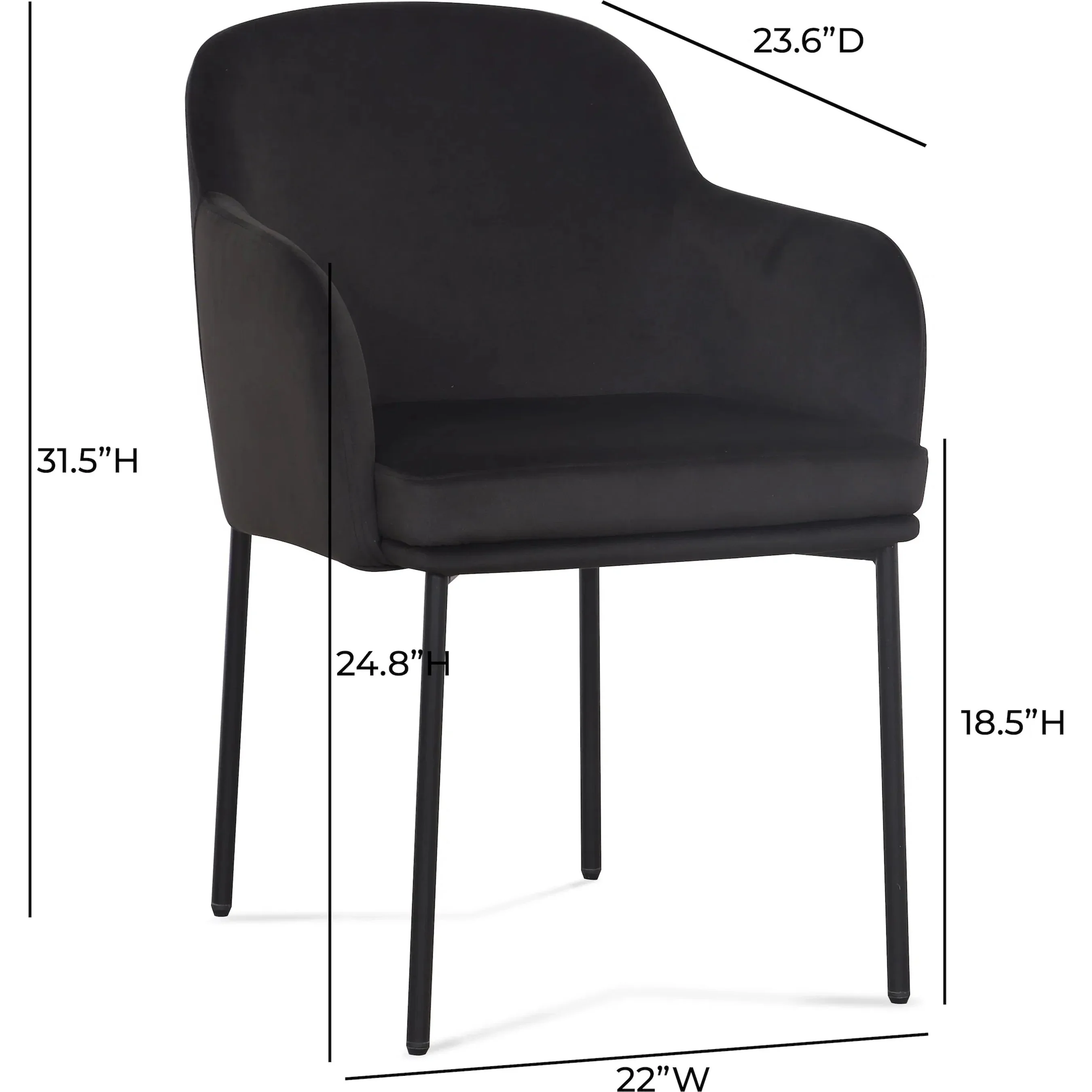 Sydney Performance Velvet Armchair (Set of 2) - Image 11