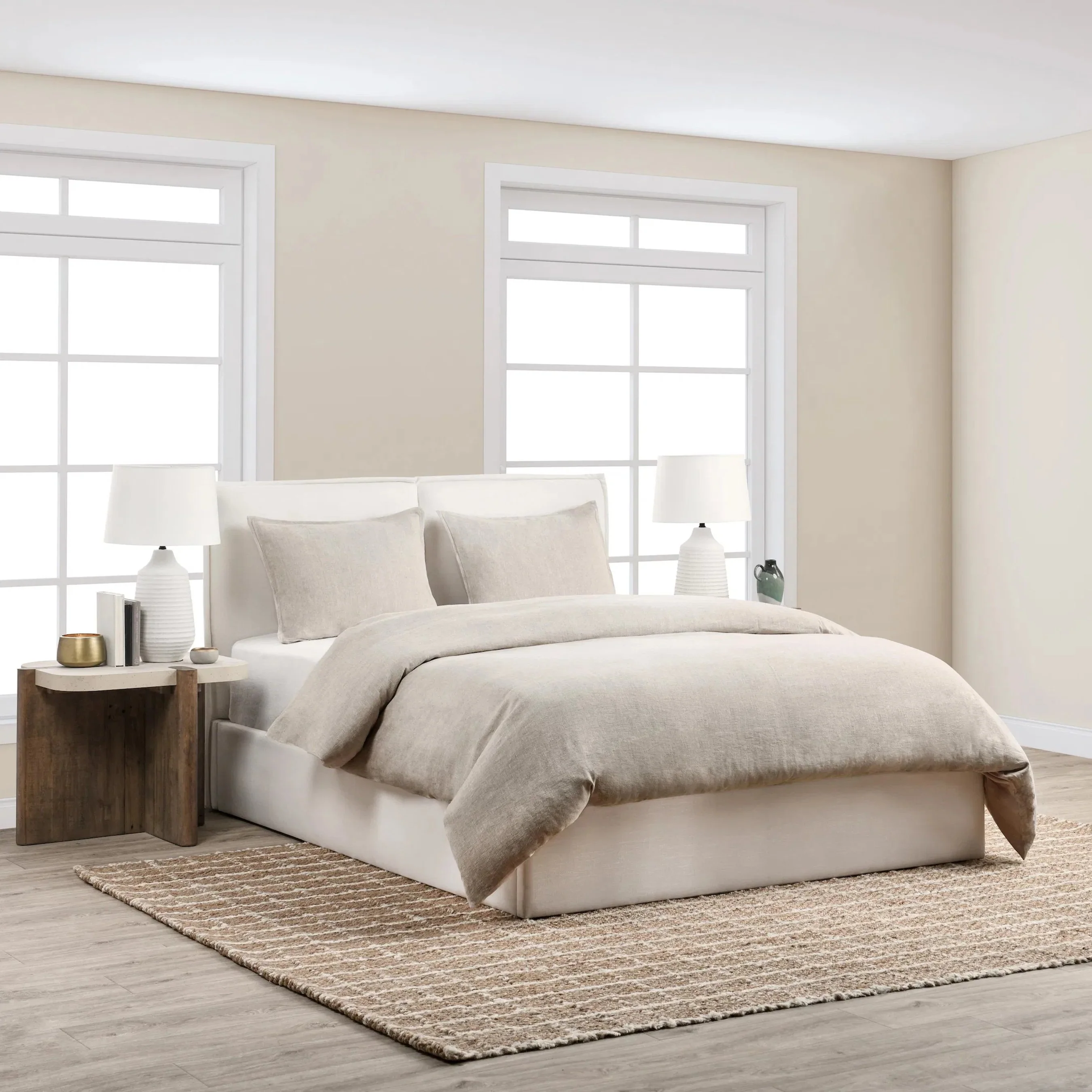 Talia 3-Piece Linen Blend Fabric Duvet Set - Image 15