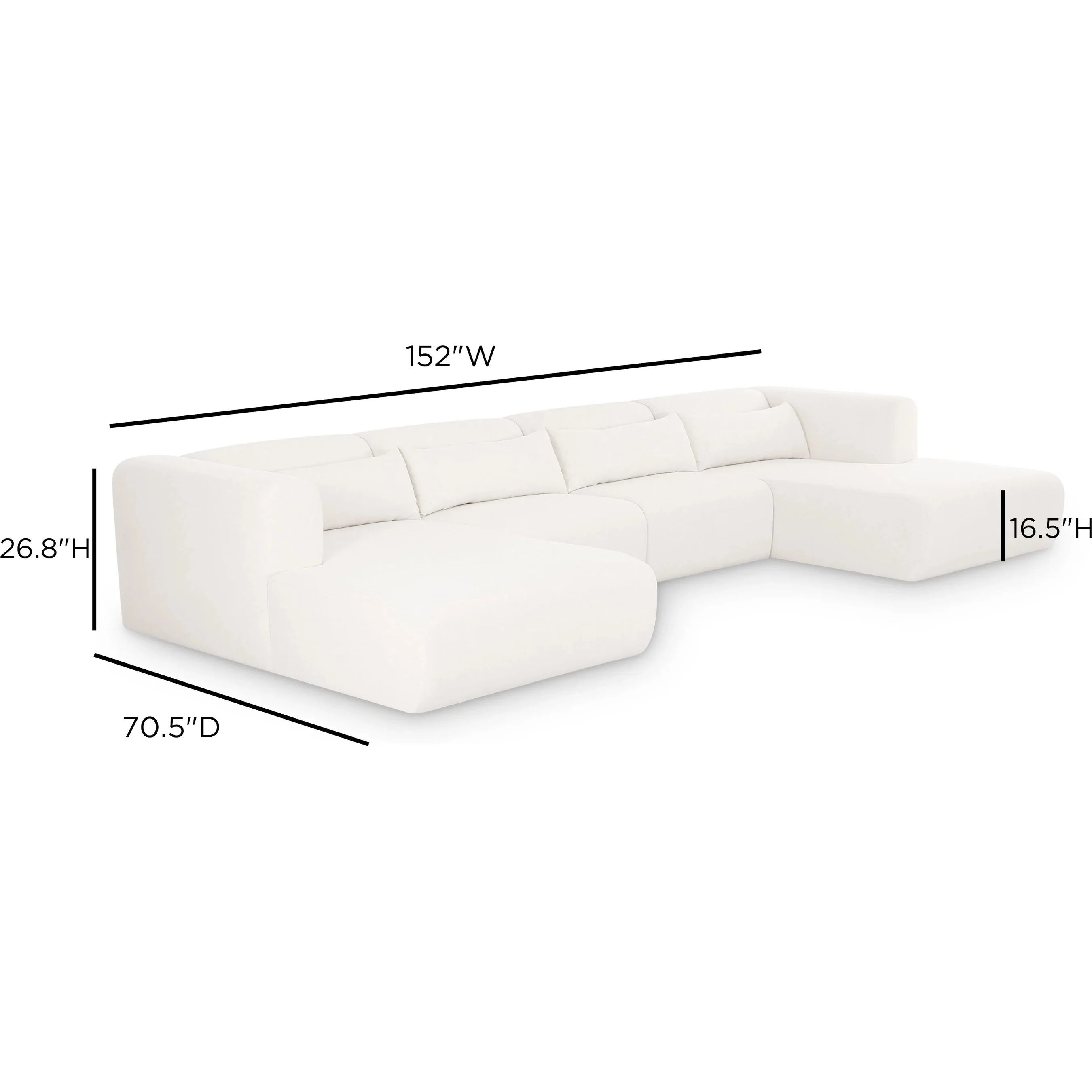 Tarra 4-Piece Performance Modular U-Sectional - Image 3