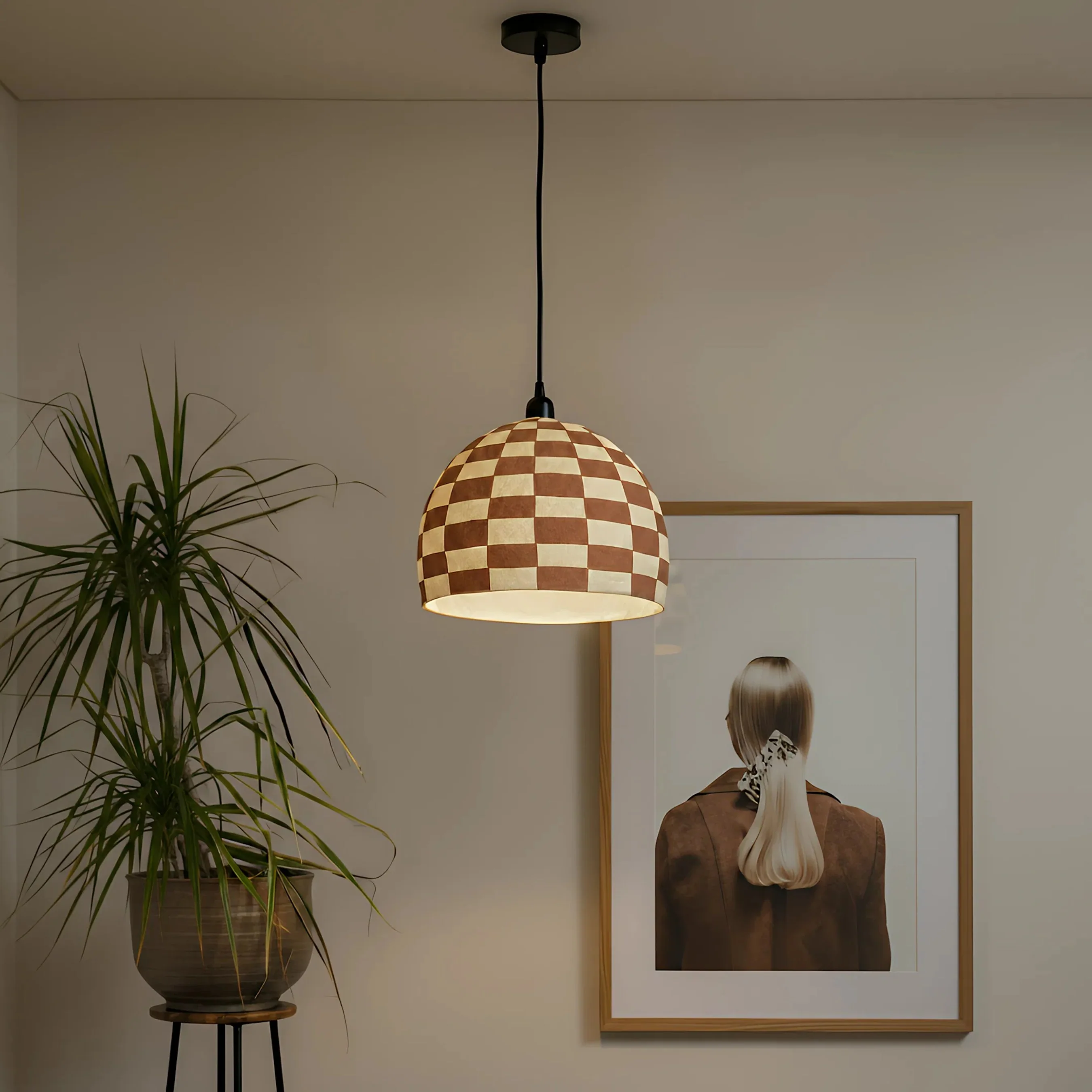 Taurus Cotton Mache Pendant Lamp - Image 4