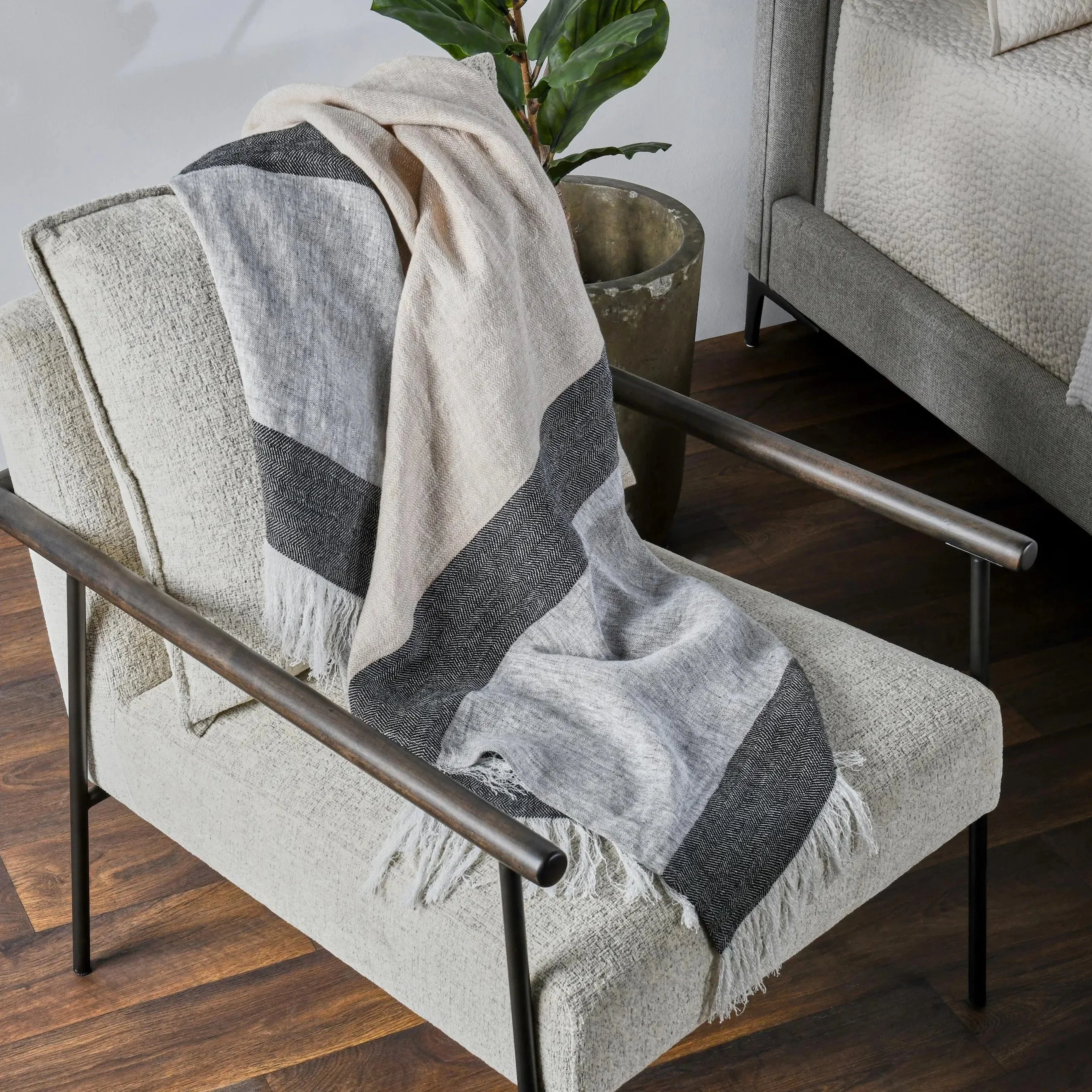TC Linen Cotton Blend Throw Blanket - Image 6
