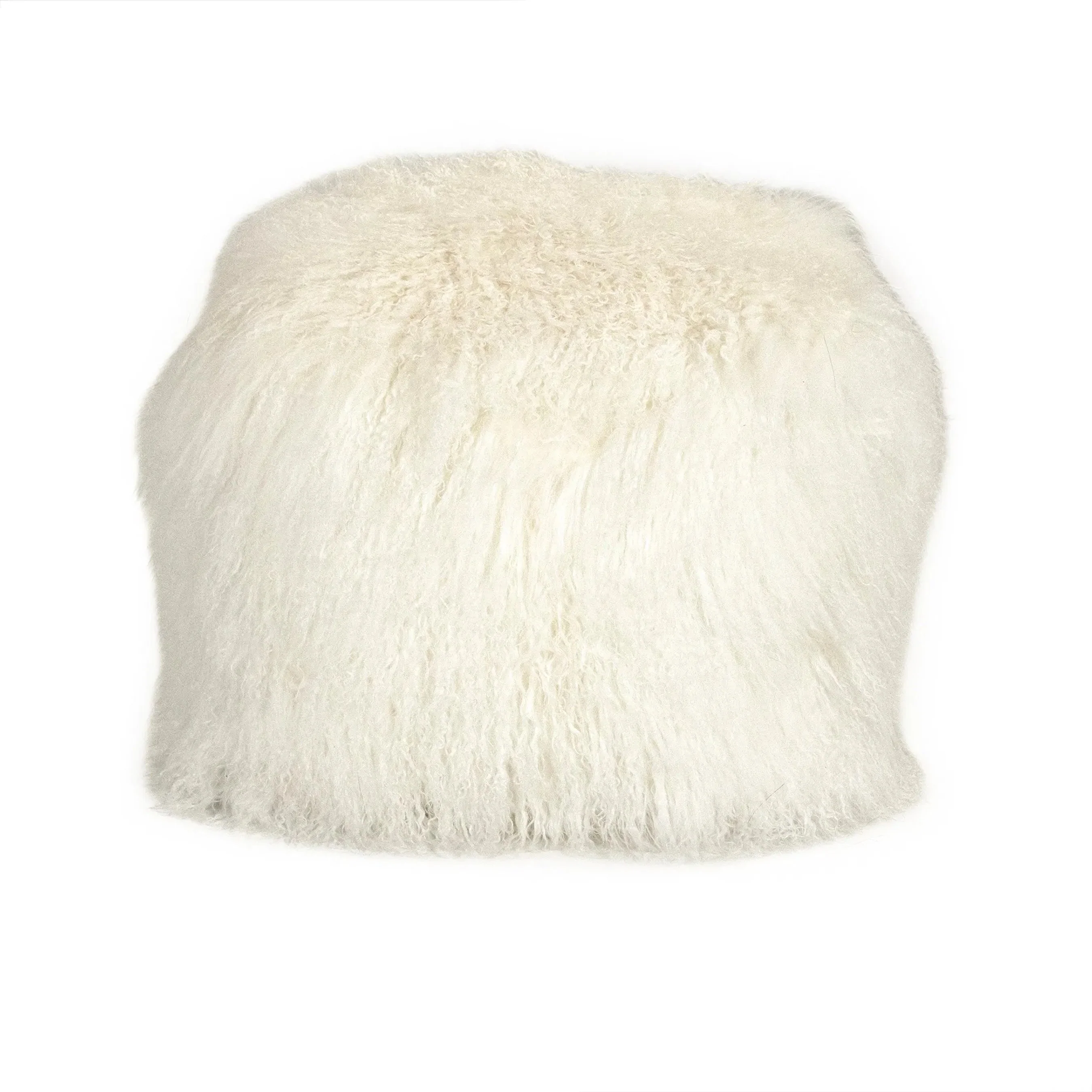 Tibetan Black Lamb Fur Pouf - Image 11