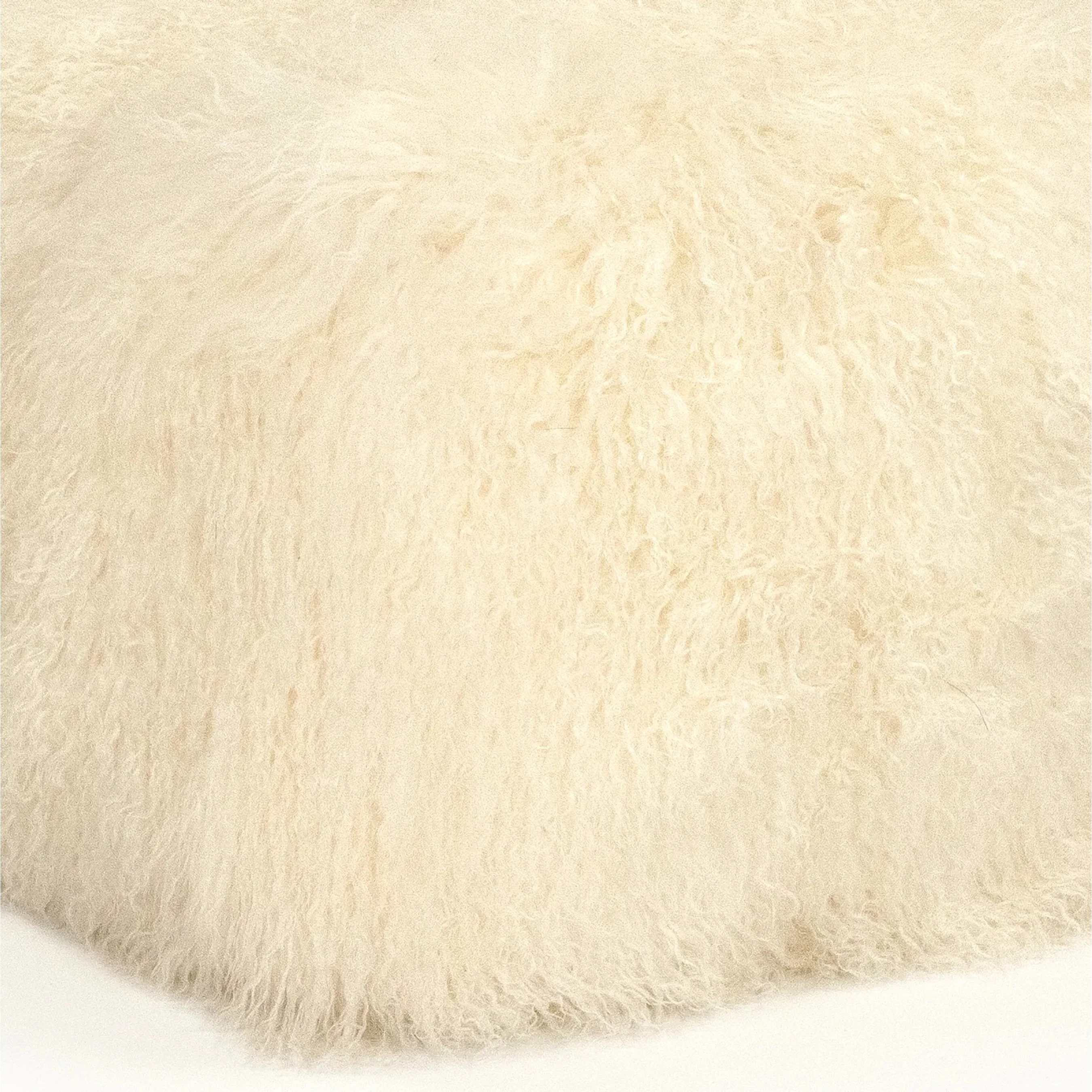 Tibetan Black Lamb Fur Pouf - Image 13