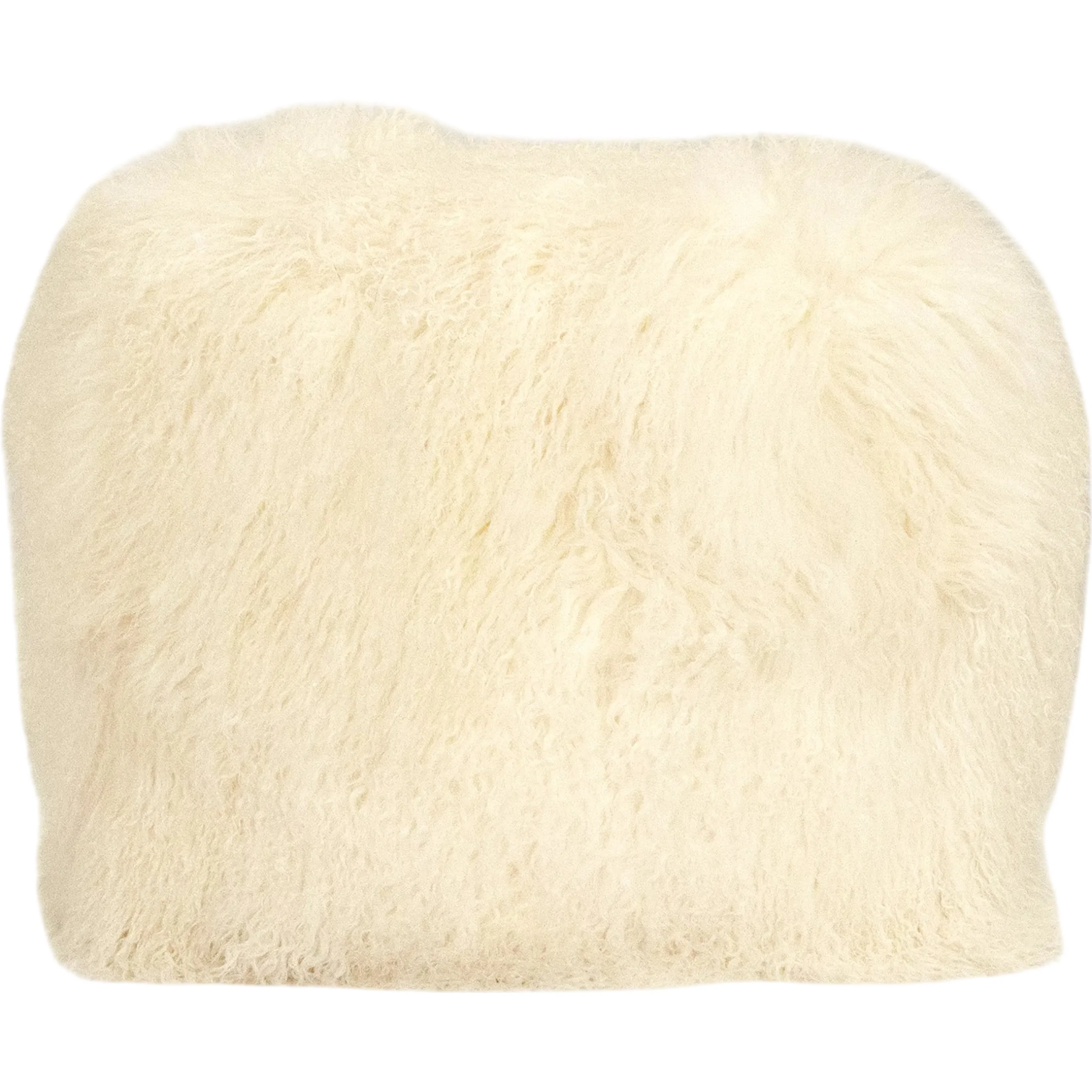 Tibetan Black Lamb Fur Pouf - Image 7