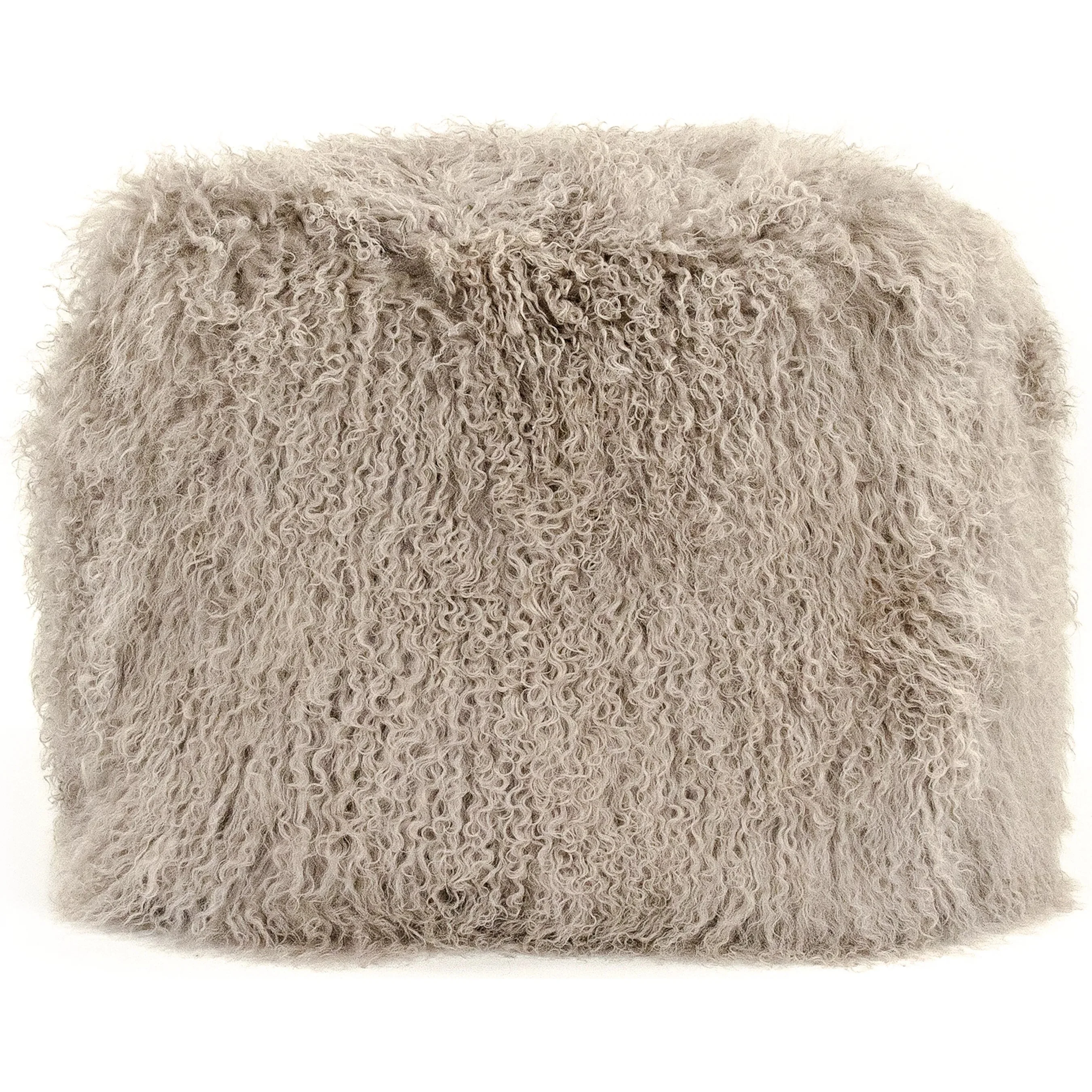 Tibetan Black Lamb Fur Pouf - Image 9