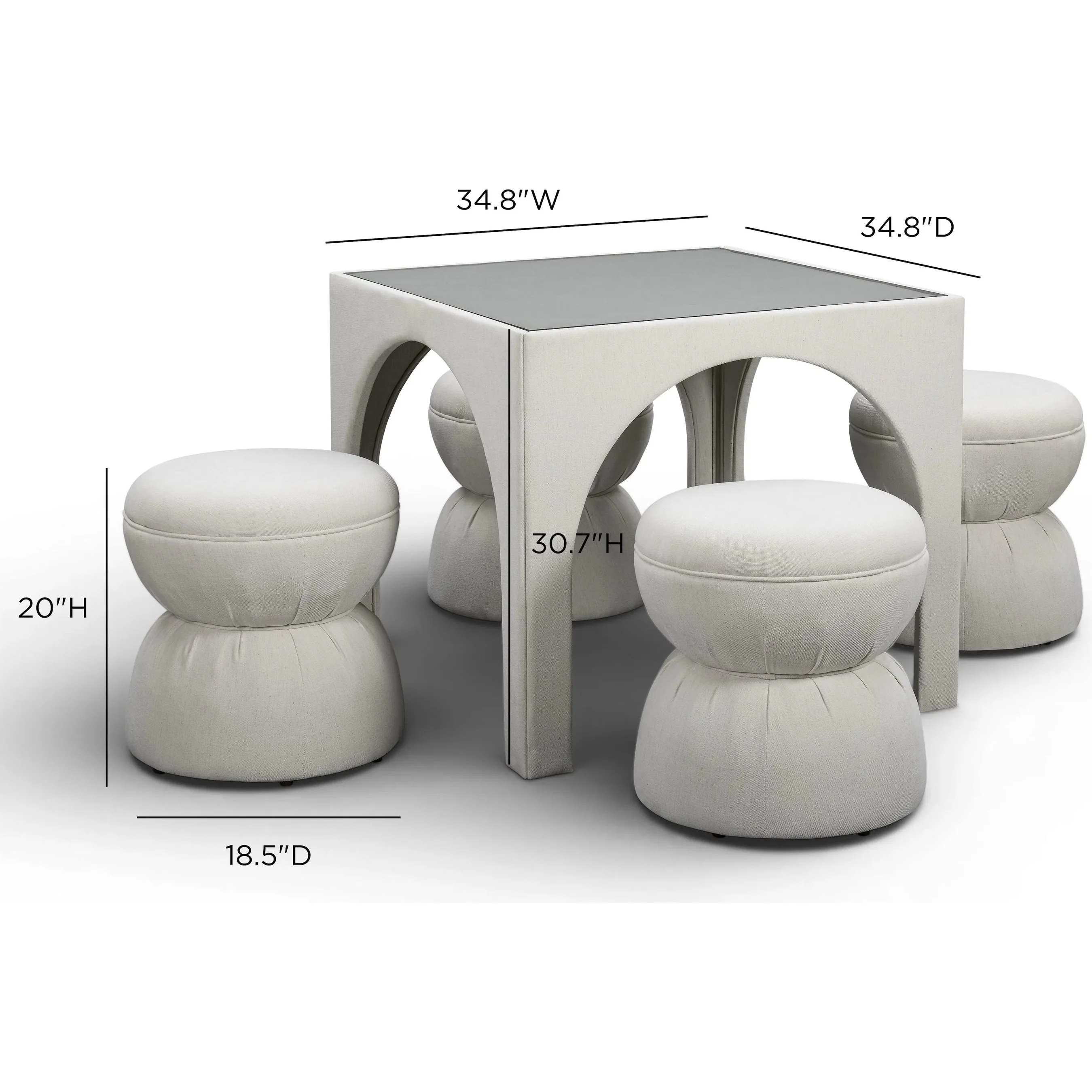 Tomlin Performance Chenille Game Table Two Ottomans Set - Image 12