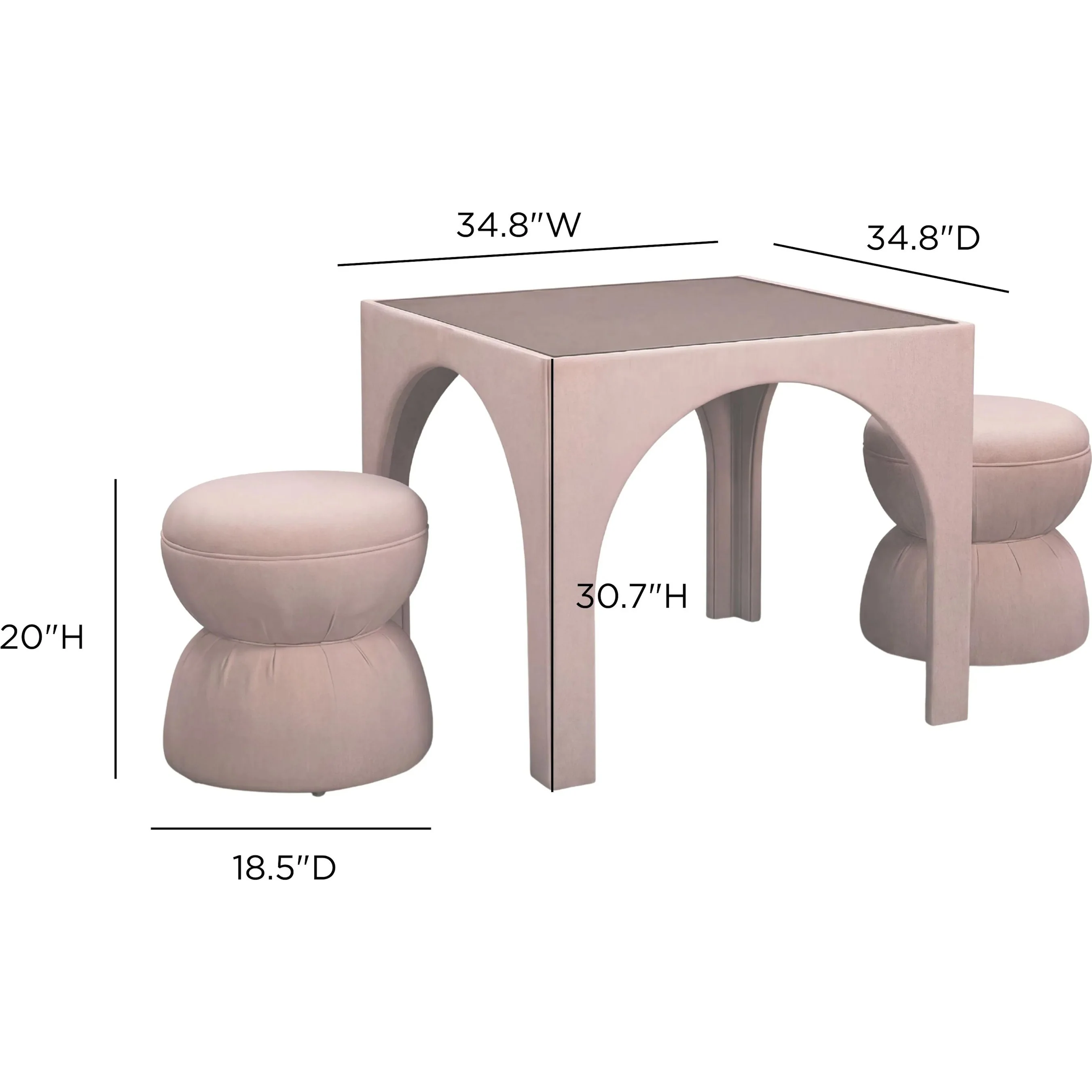 Tomlin Performance Chenille Game Table Two Ottomans Set - Image 22