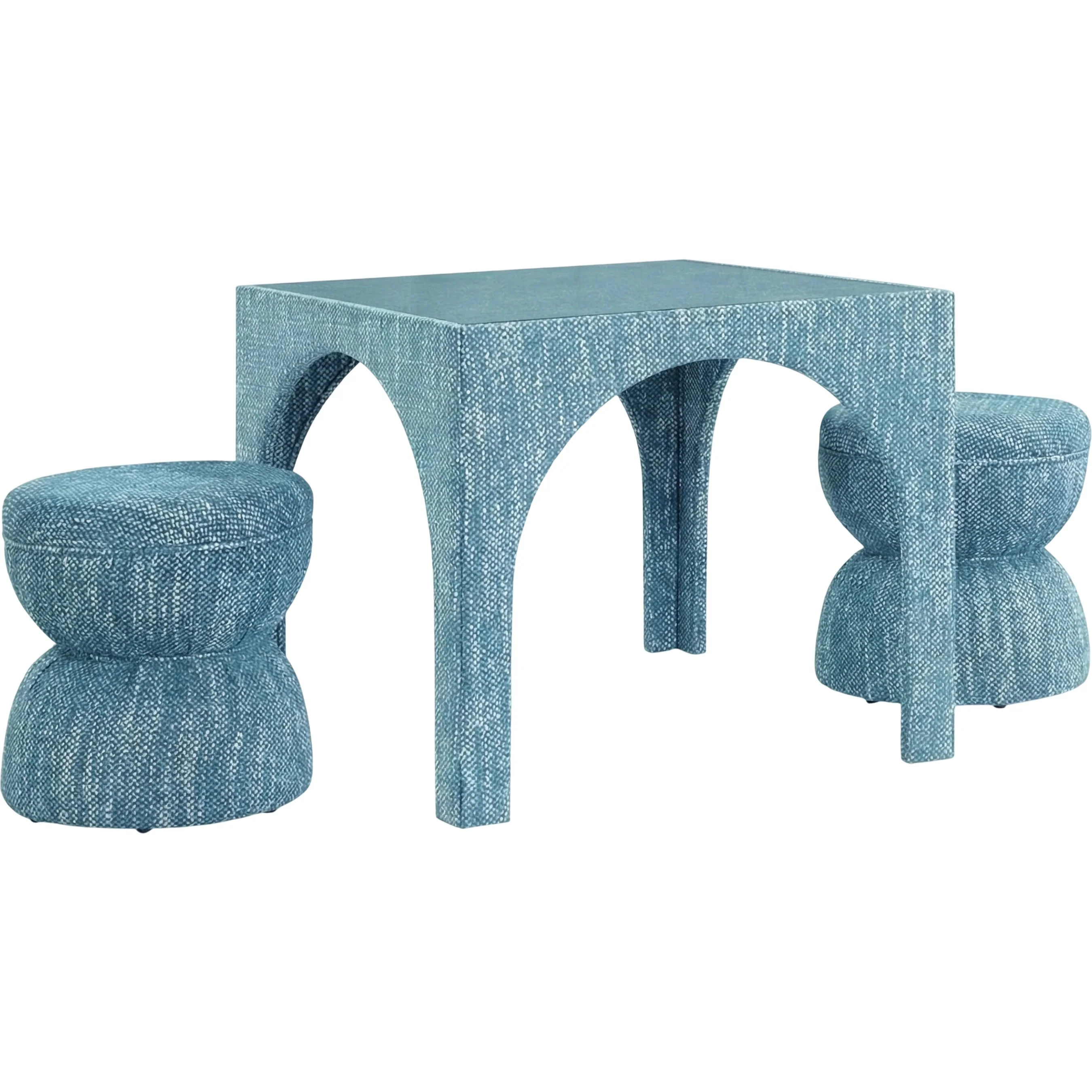Tomlin Performance Game Table Two Ottomans Set