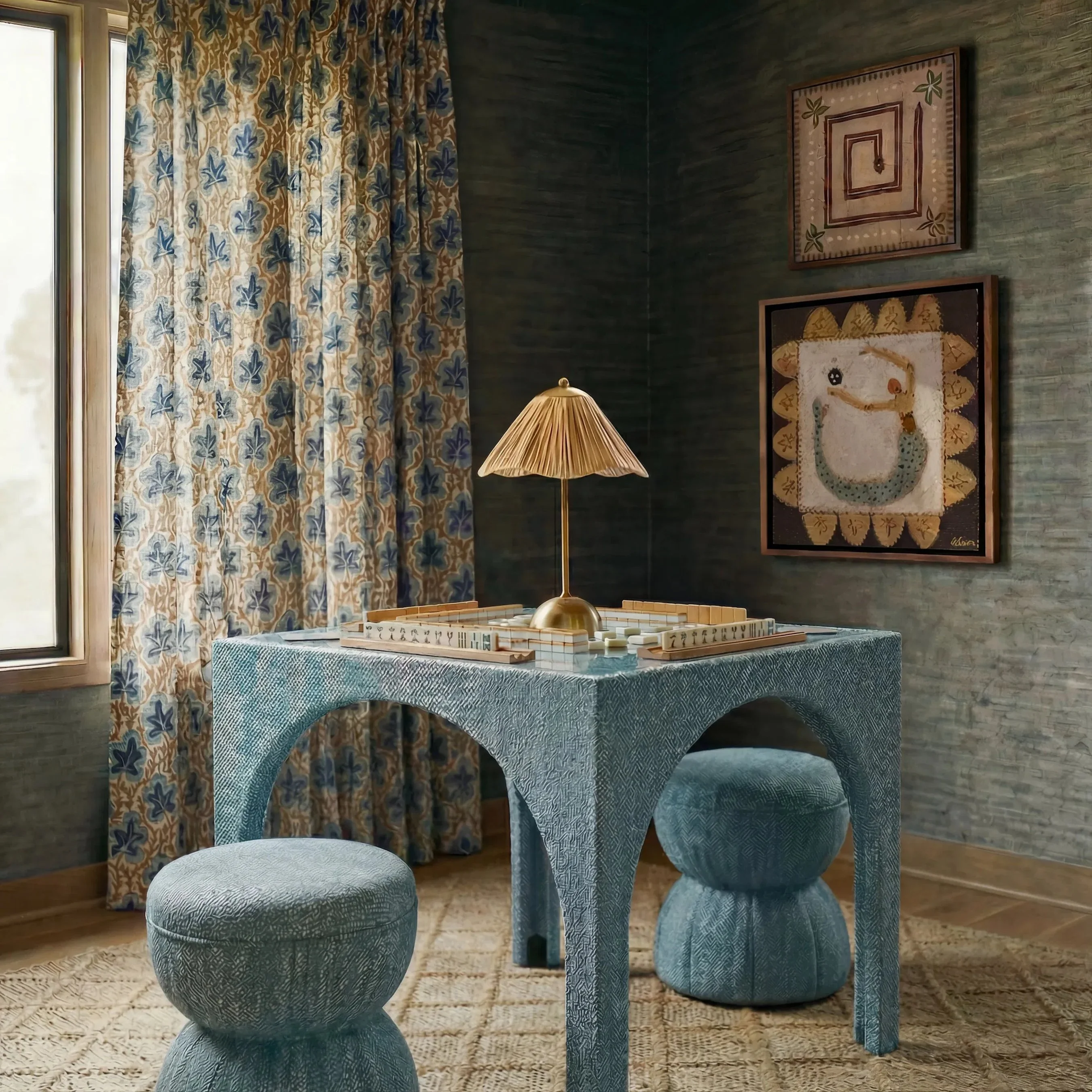 Tomlin Performance Game Table Two Ottomans Set - Image 9