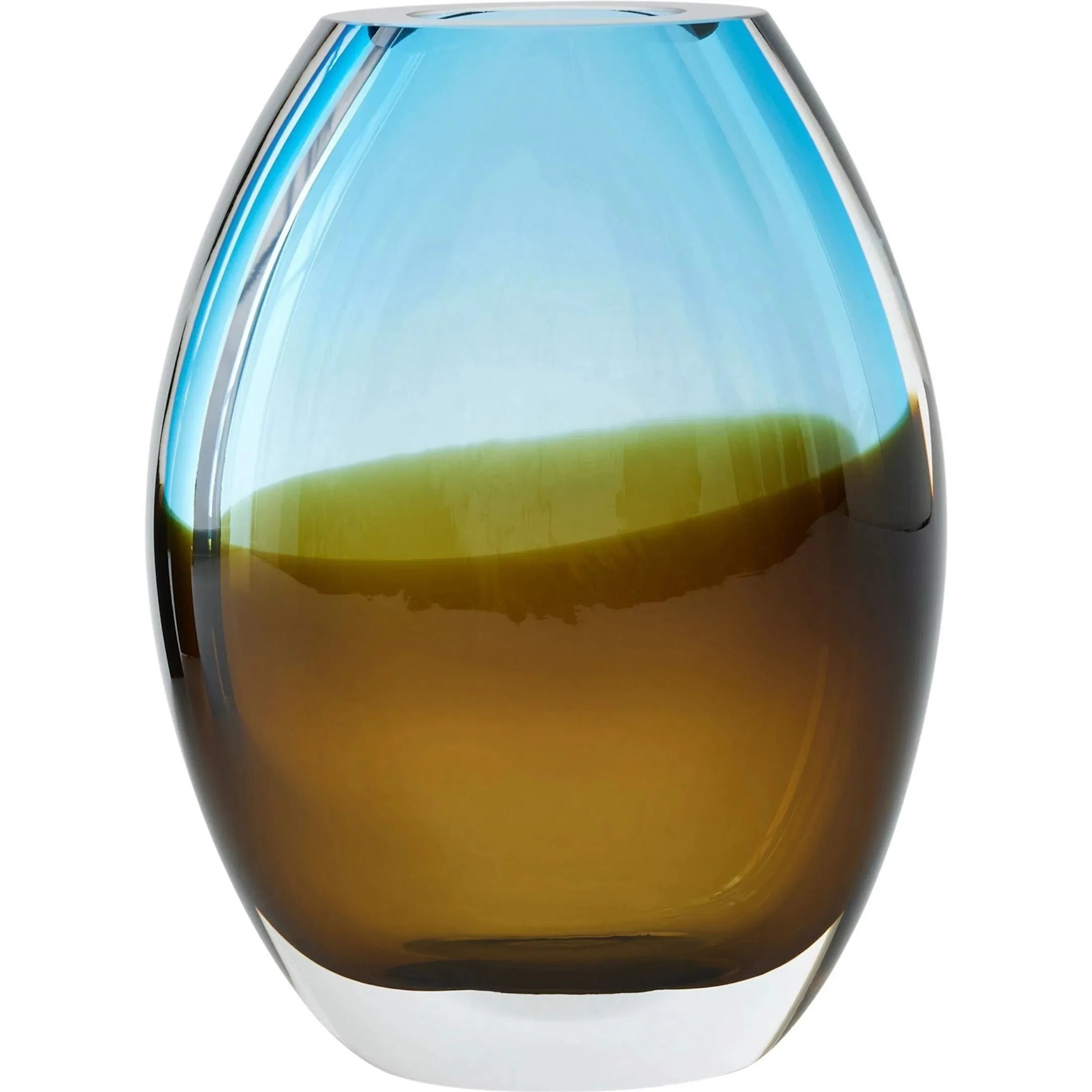 Topaz Blue Oval Vase - Image 2