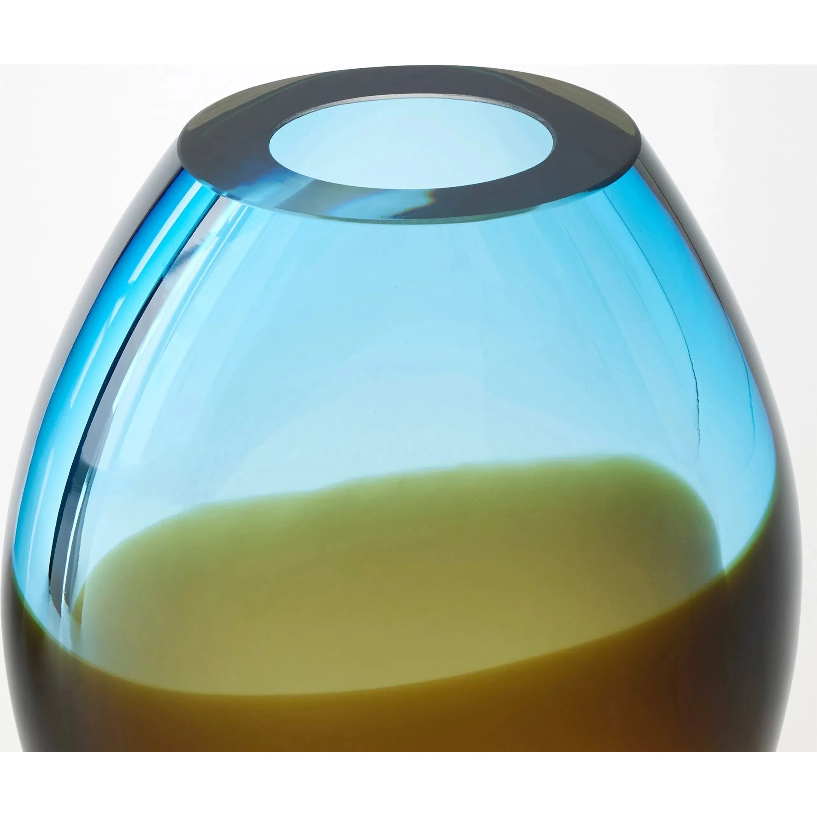 Topaz Blue Oval Vase - Image 6