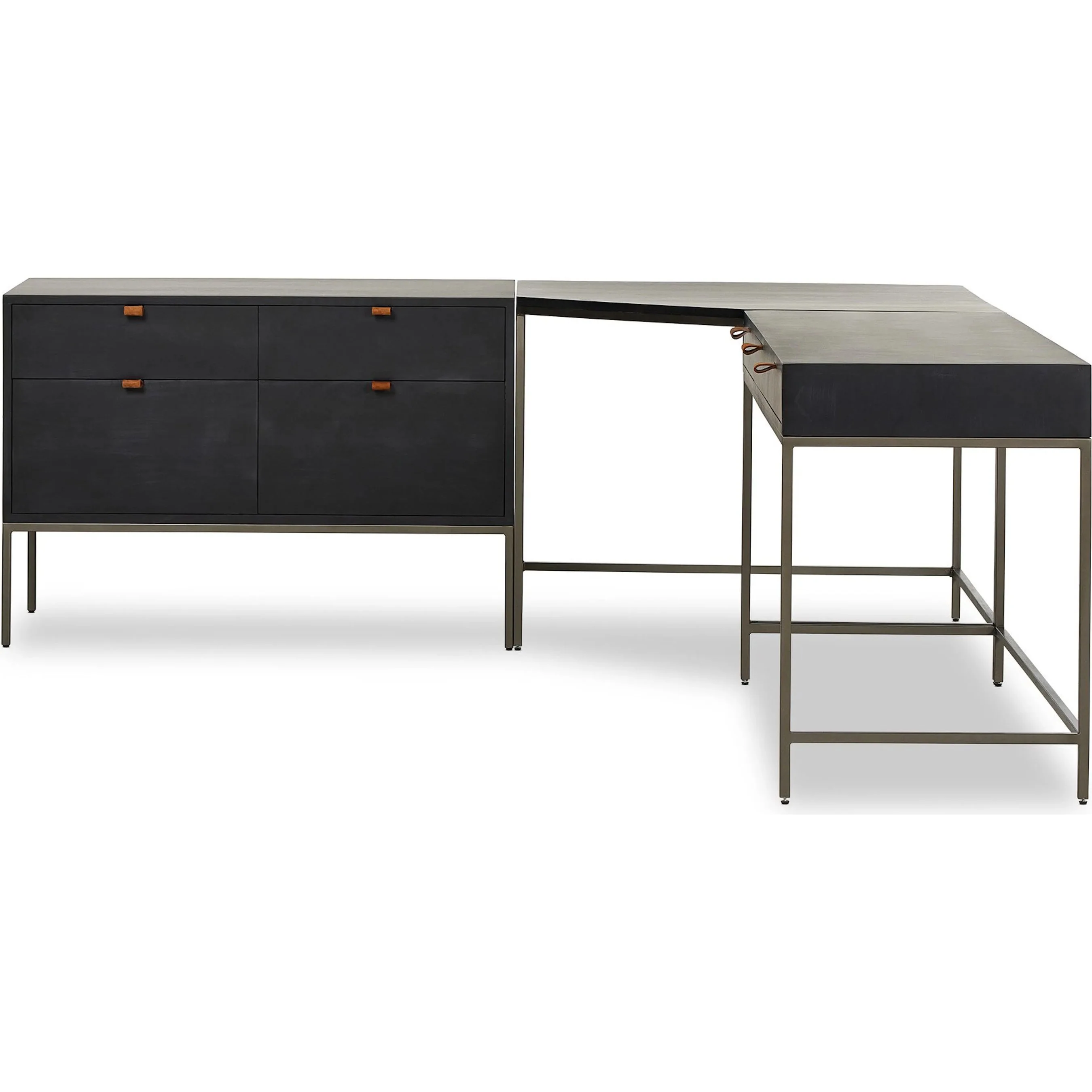 Trey Wide Filing Cabinet Desk System - Image 2