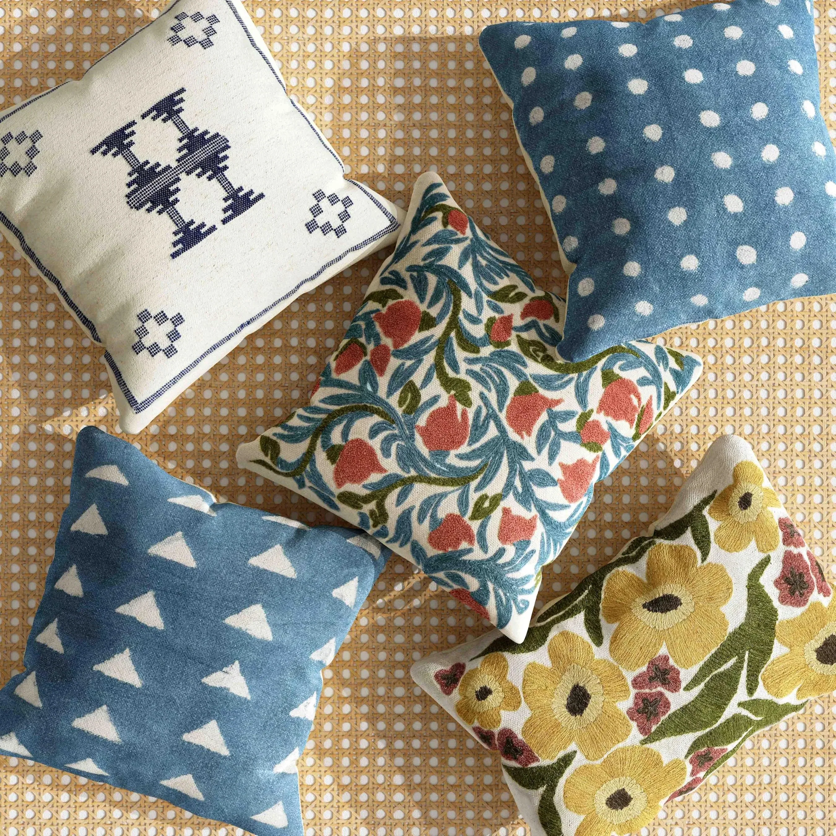 Triangles Cotton Square Accent Pillow - Image 4
