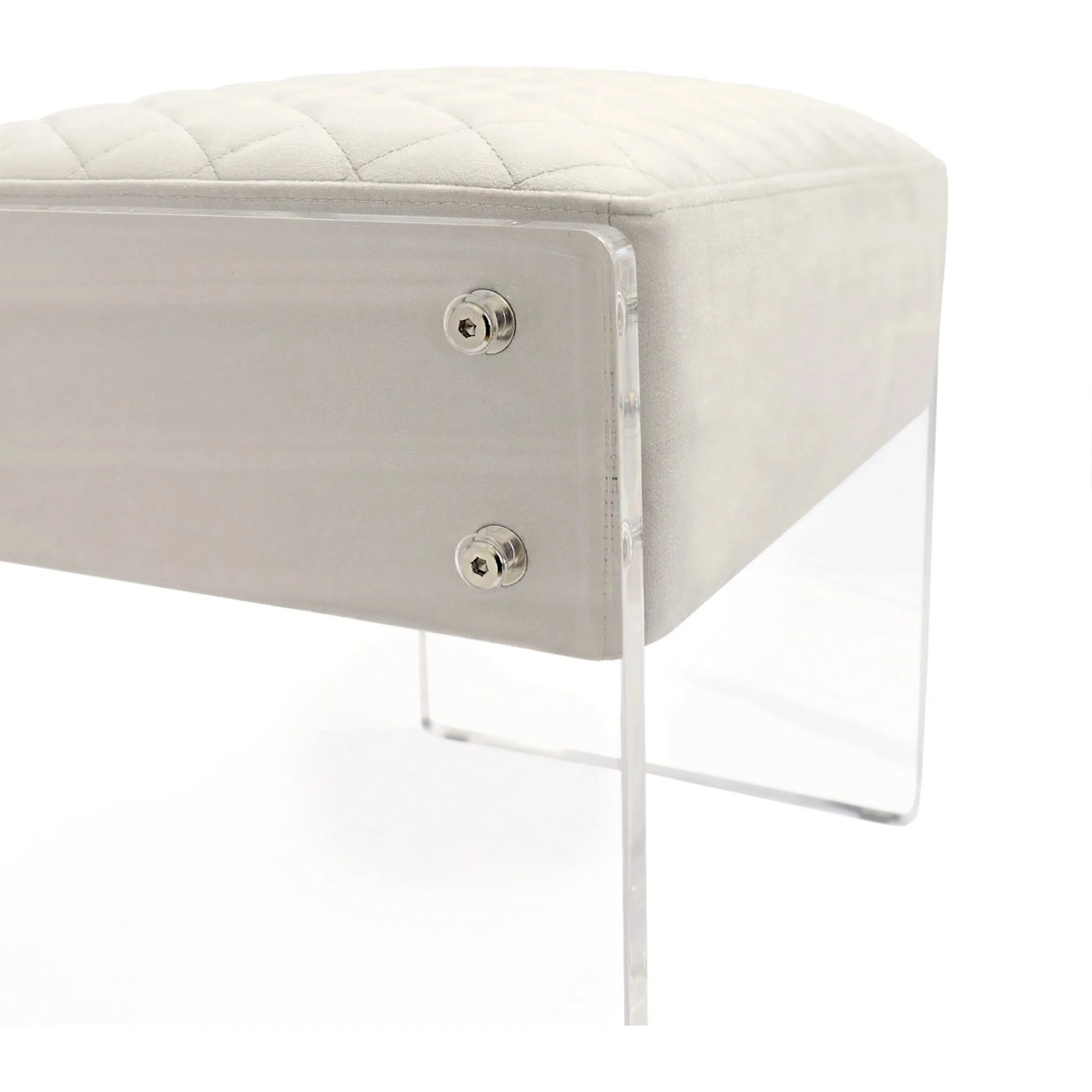 Tribecca Acrylic & Velvet Stool - STOOL 139-1W - Image 5