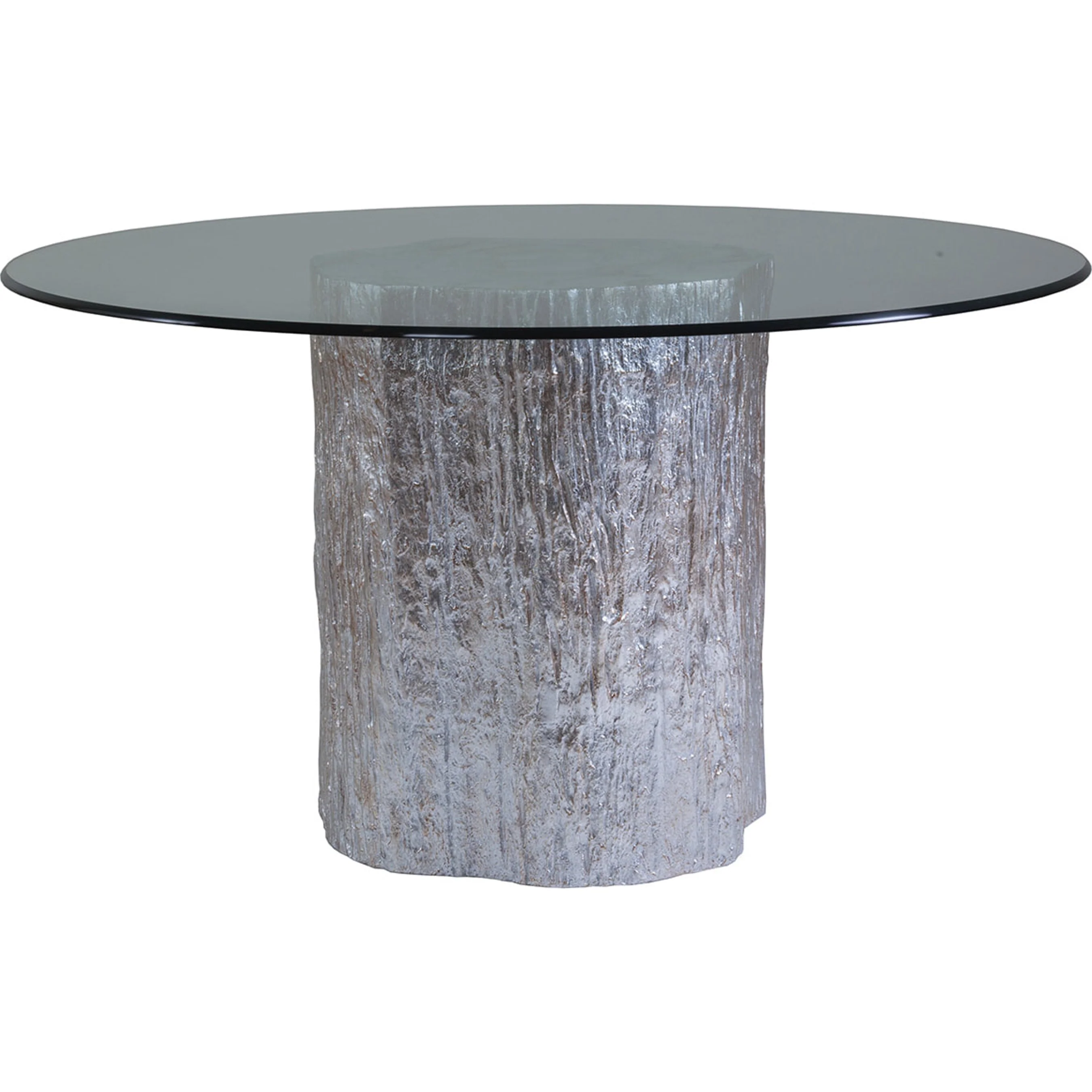 Trunk Segment Round Dining Table with Glass Top