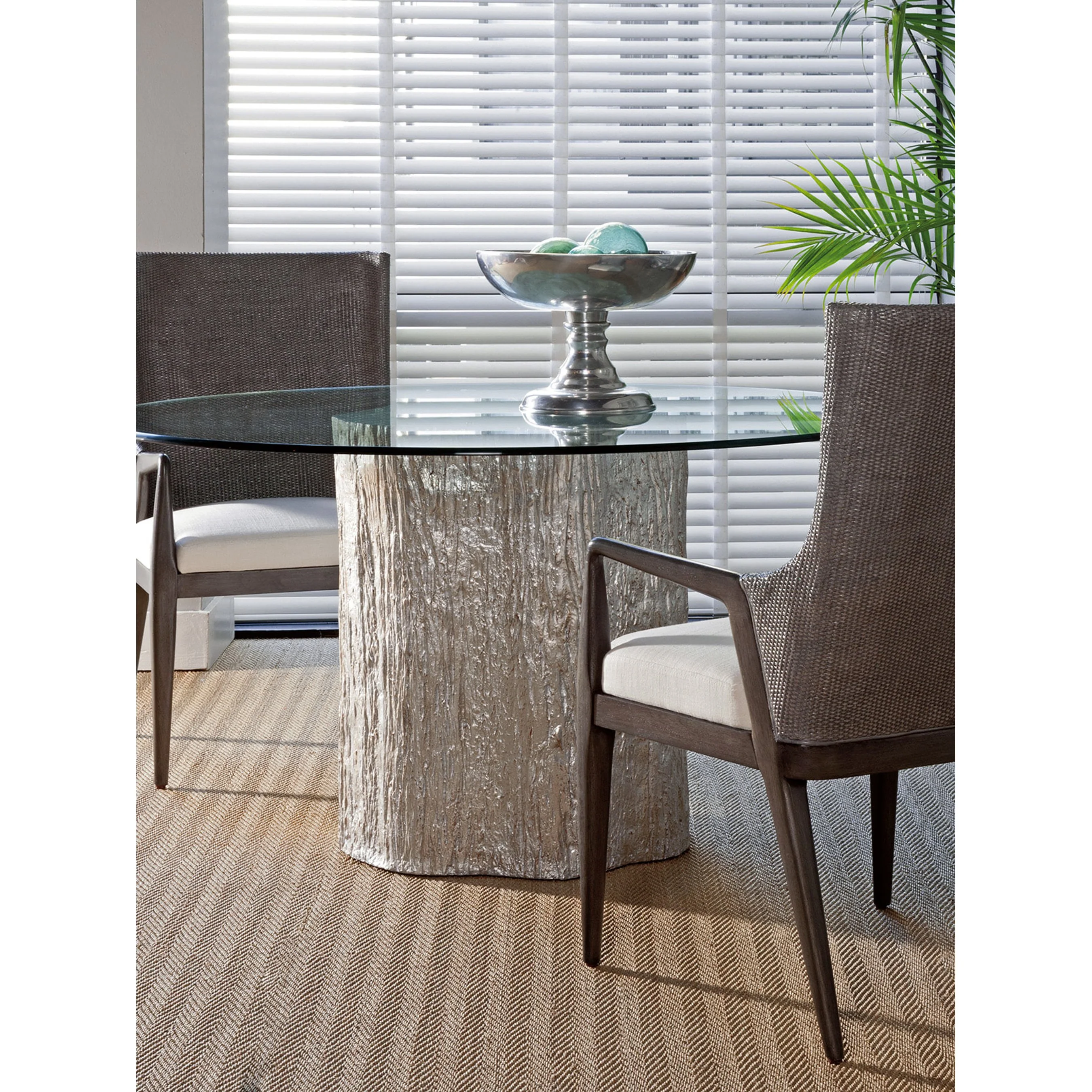 Trunk Segment Round Dining Table with Glass Top - Image 5