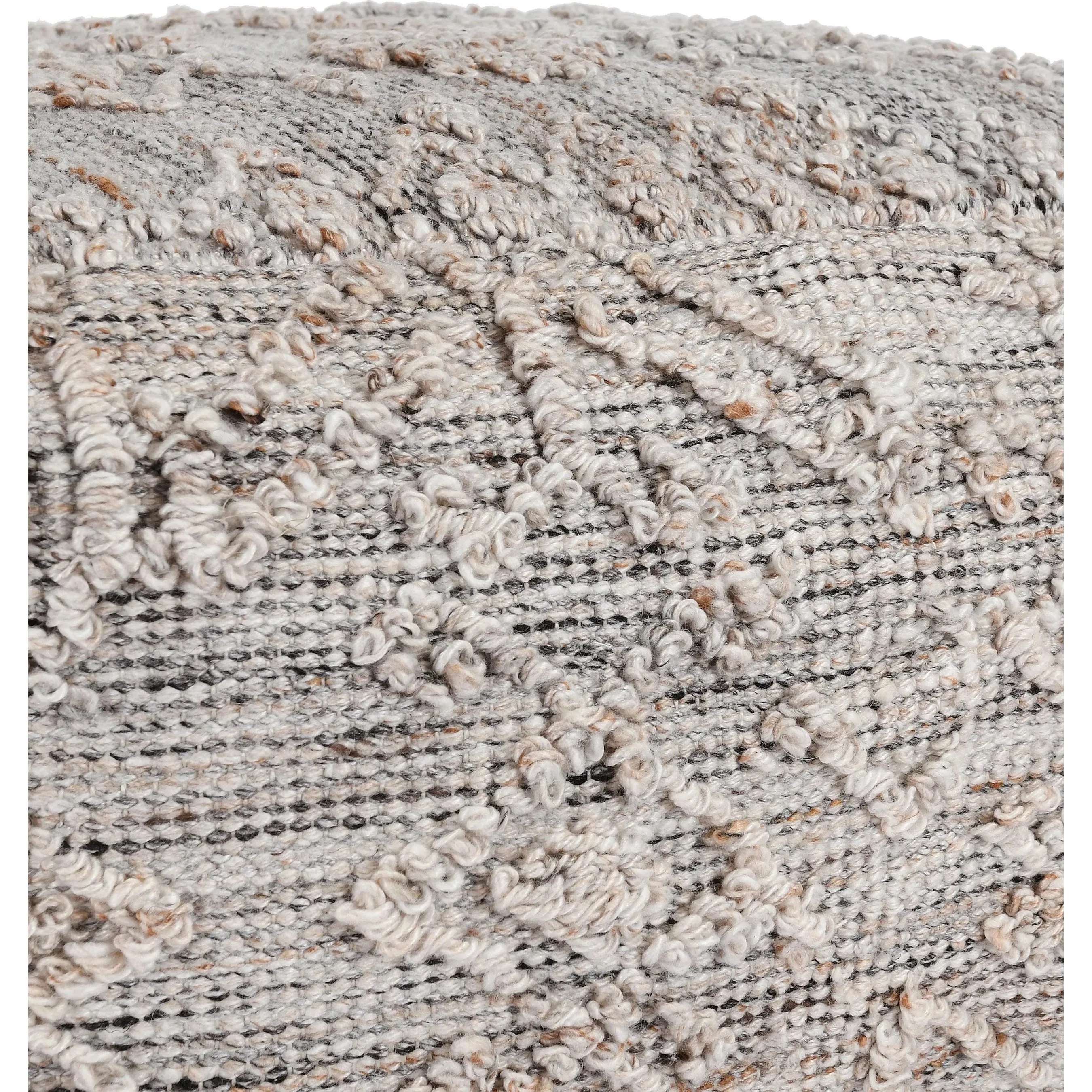 Tundra Linen Blend Fabric Pouf - Image 3