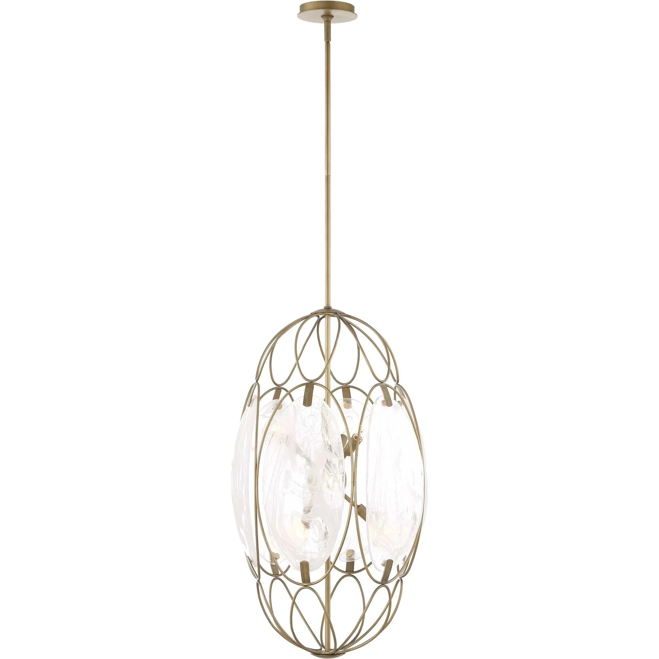 Valencia 6 Light Glass Panel Pendant