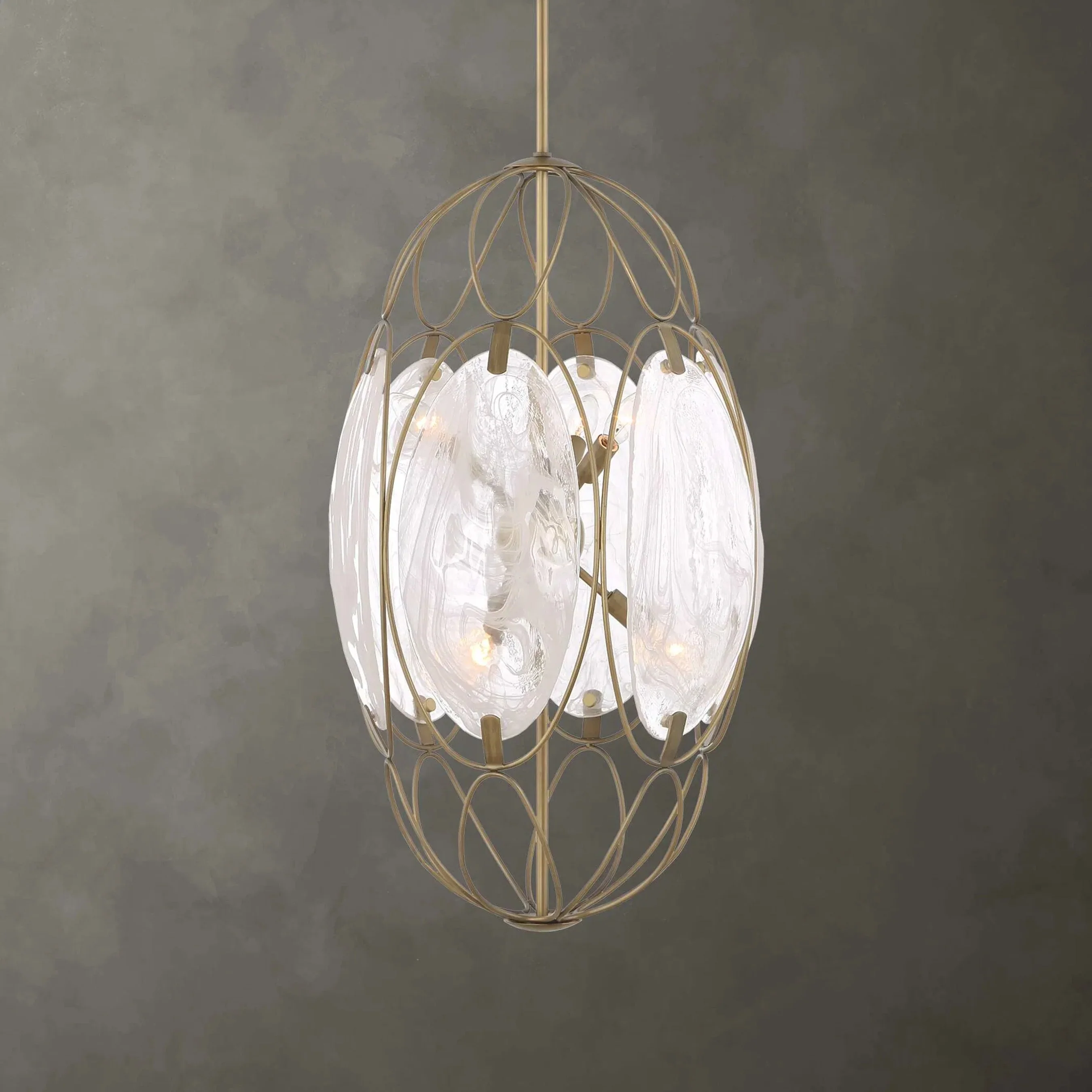 Valencia 6 Light Glass Panel Pendant - Image 5