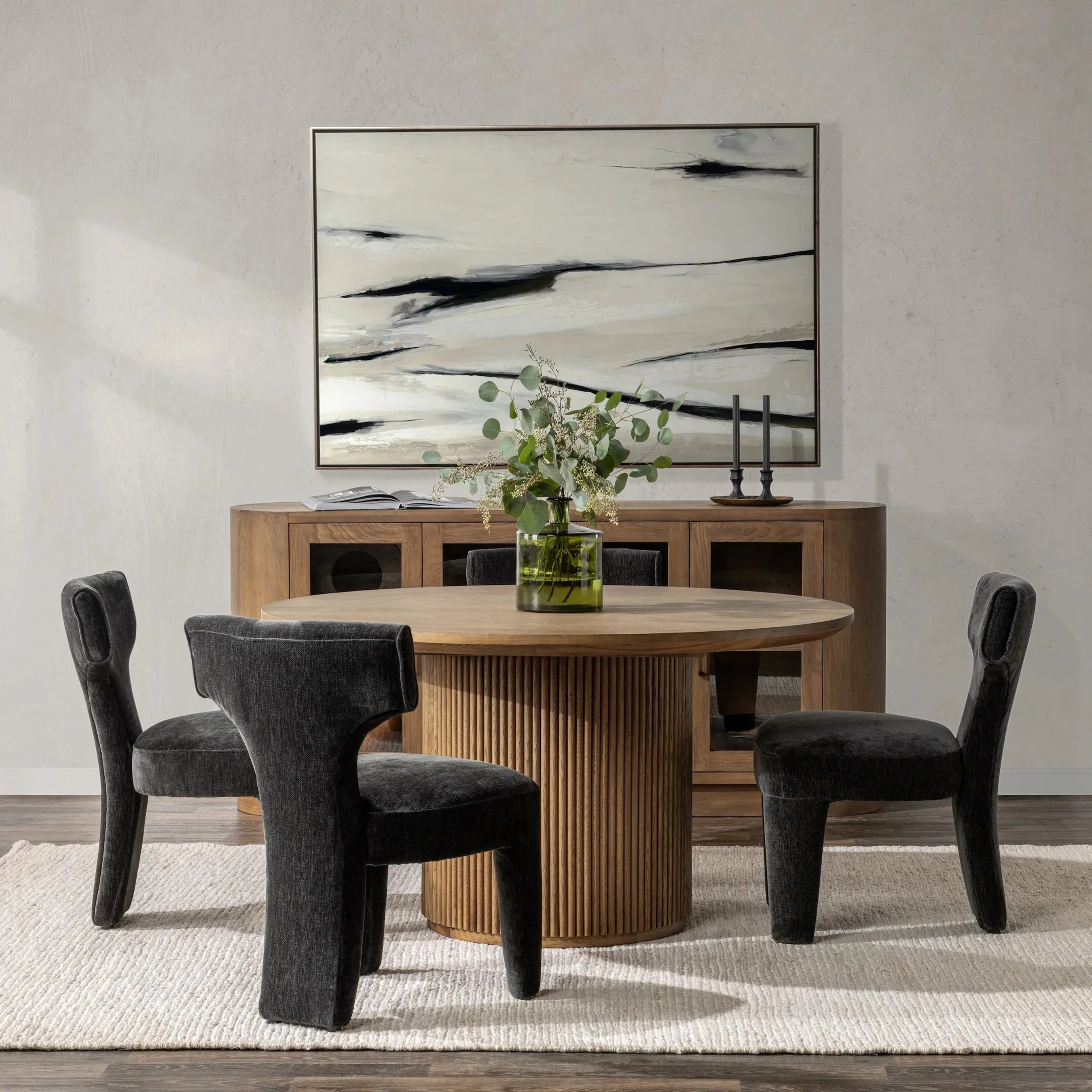 Vander 55" Round Wood Dining Table - Image 9