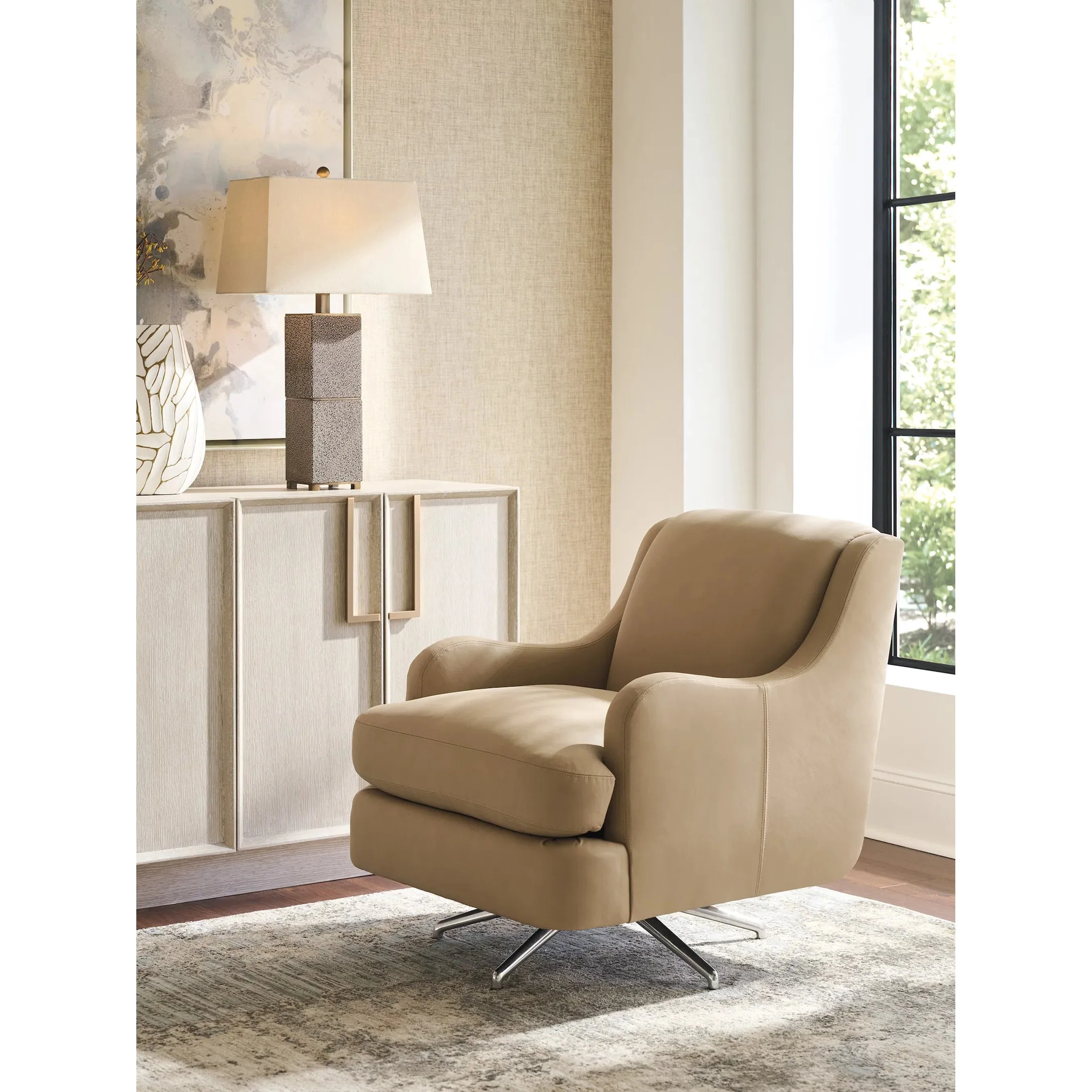 Viento Leather Swivel Chair - Image 3