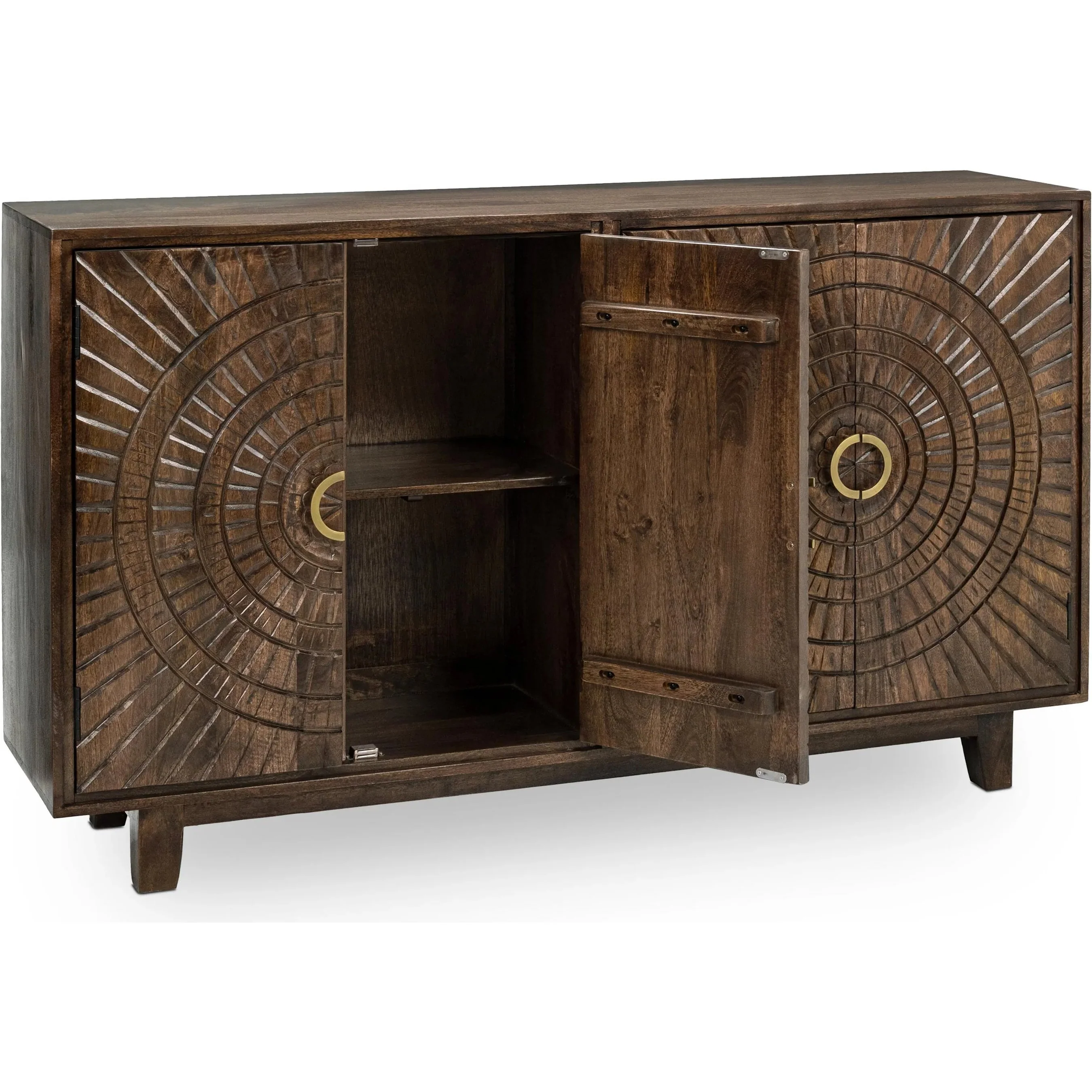 Vivienne 4-Door Mango Wood Buffet Sideboard - Image 2