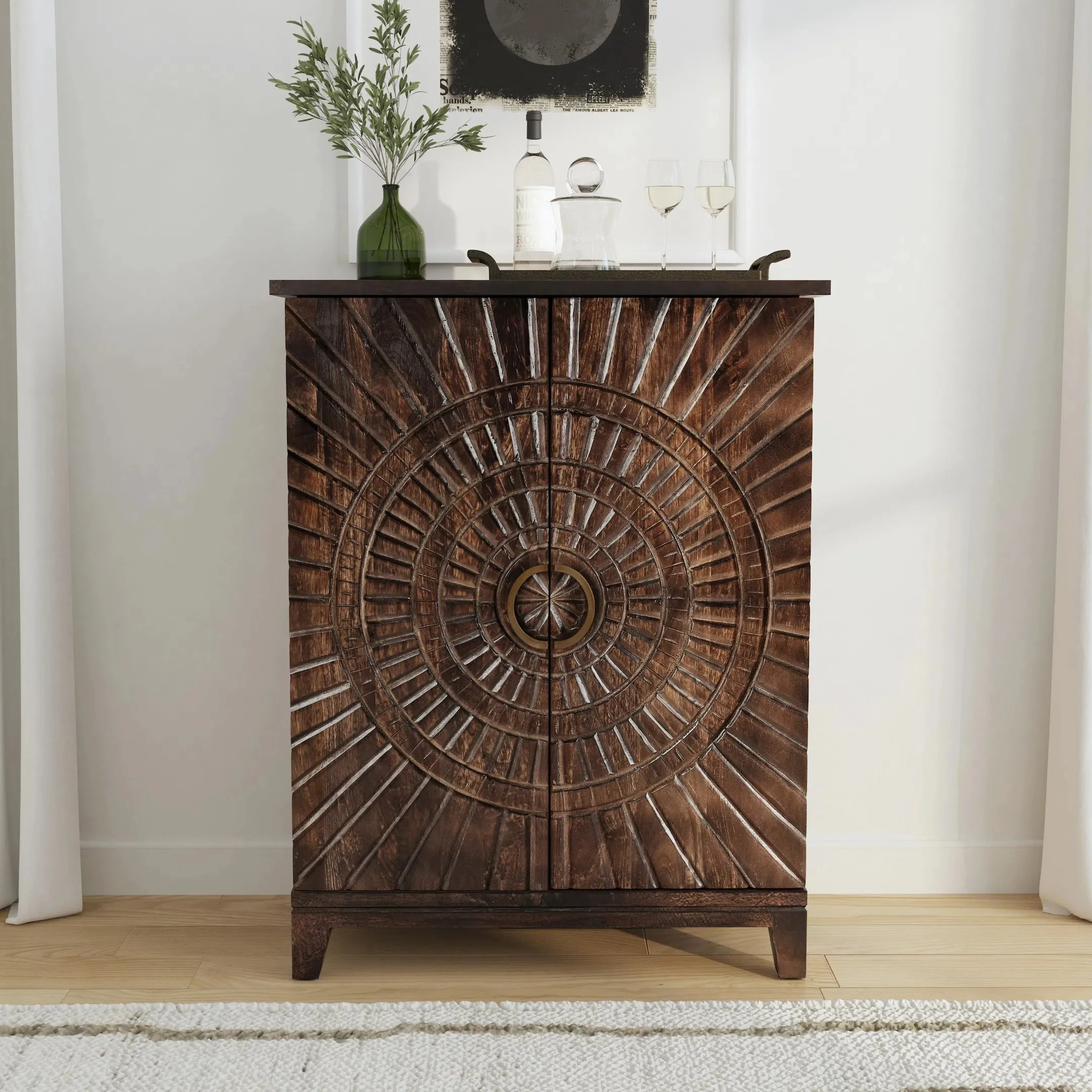 Vivienne Mango Wood Wine Cabinet - Image 10