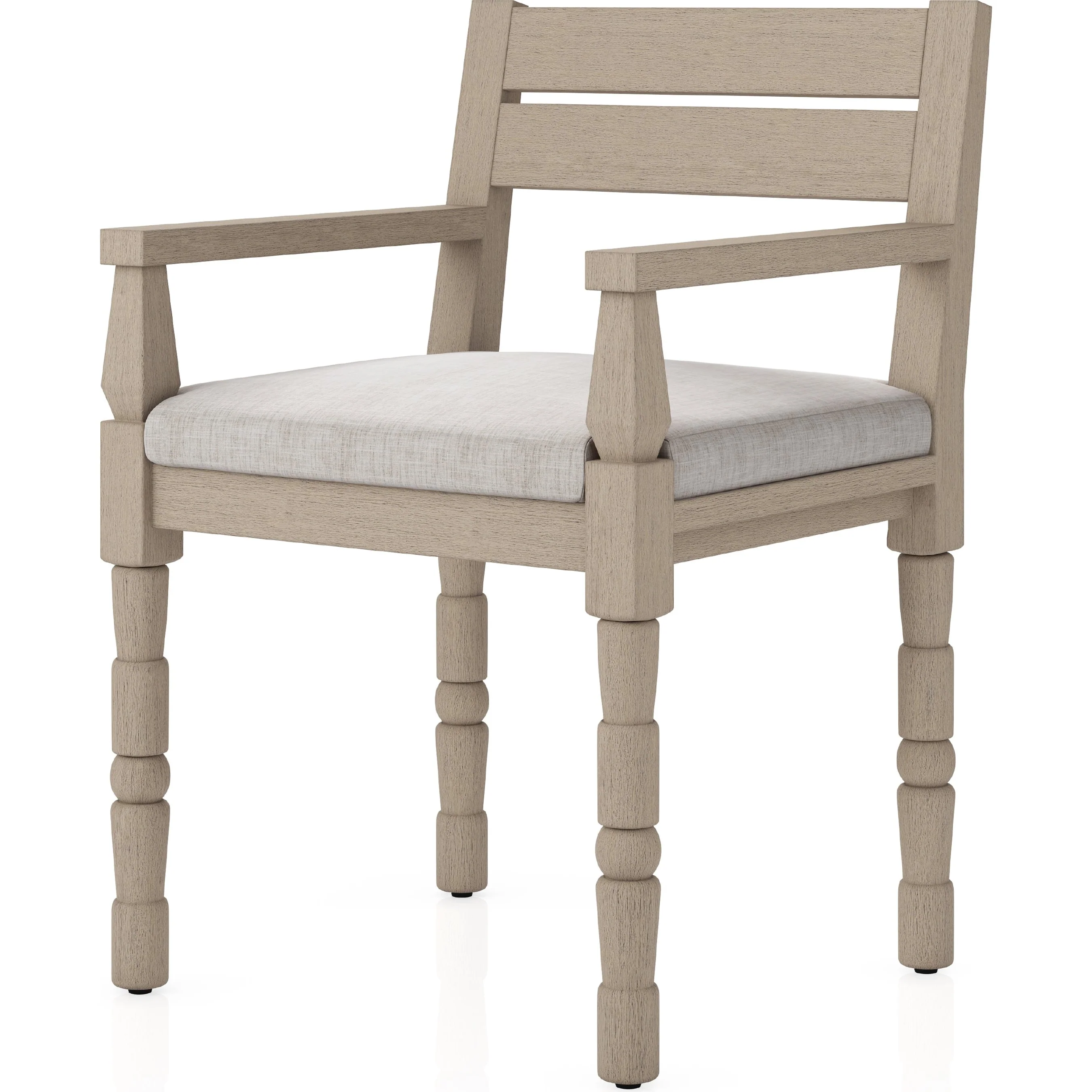 Waller Outdoor Dining Armchair, Washed Brown - Image 2