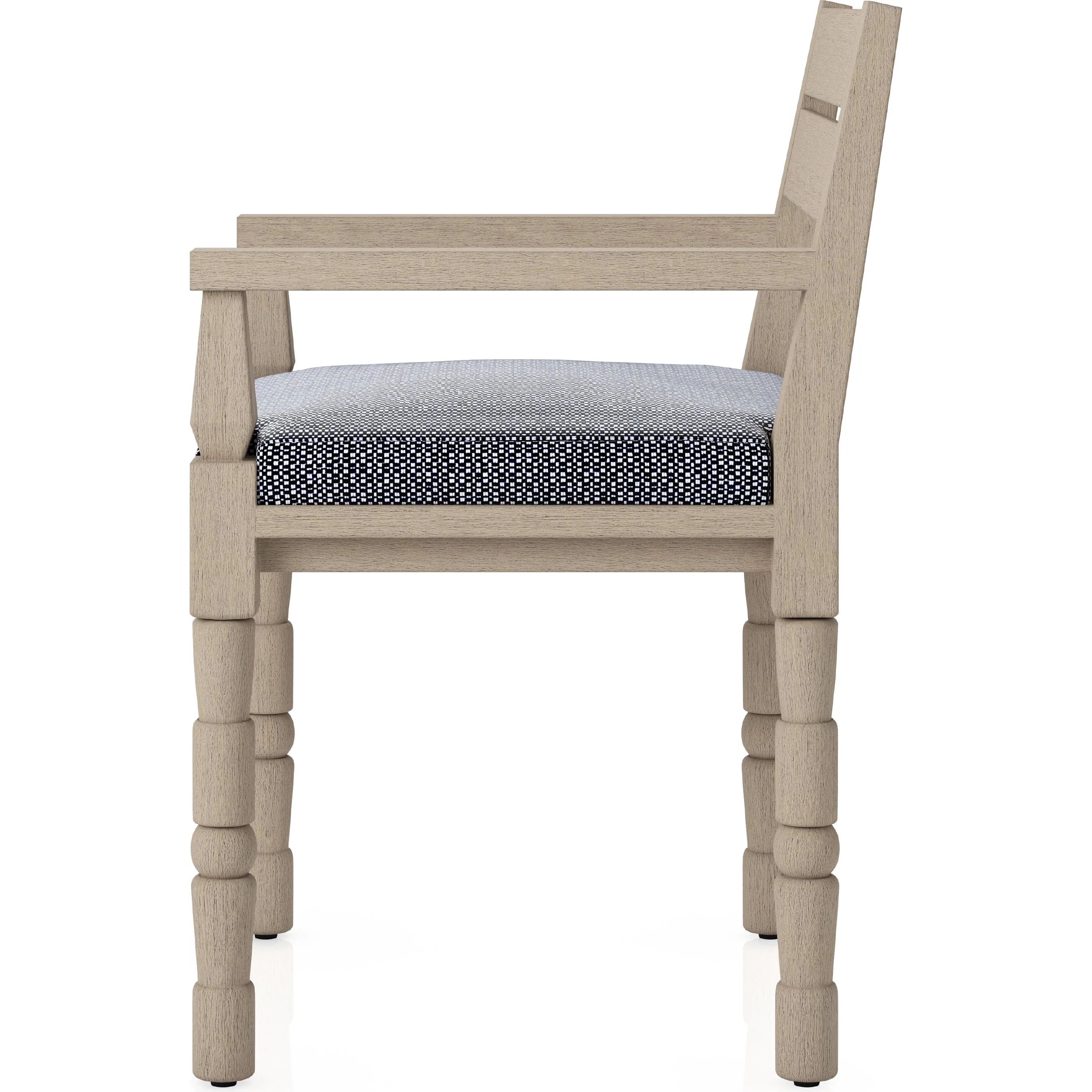 Waller Outdoor Dining Armchair, Washed Brown - Image 4