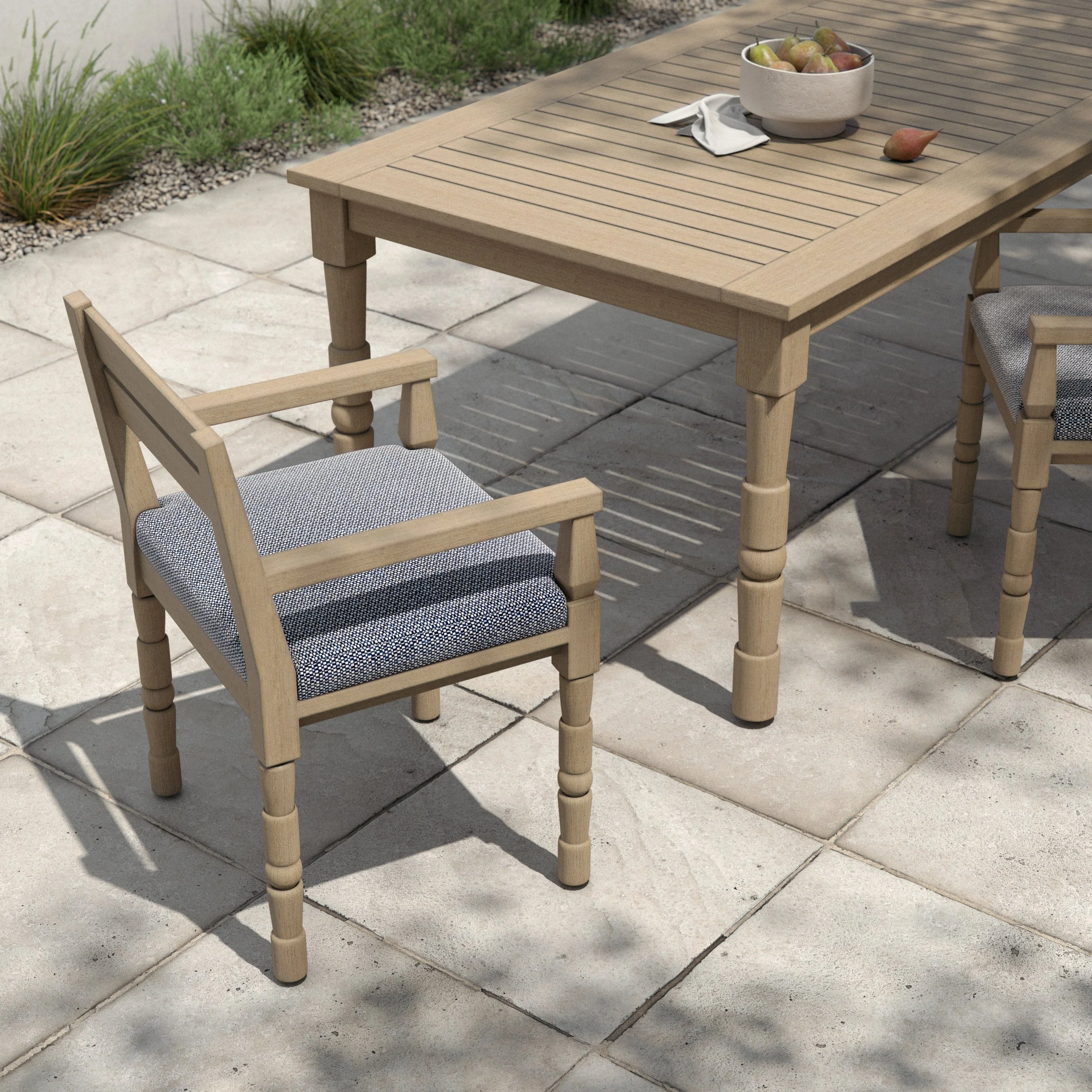 Waller Outdoor Dining Armchair, Washed Brown - Image 7