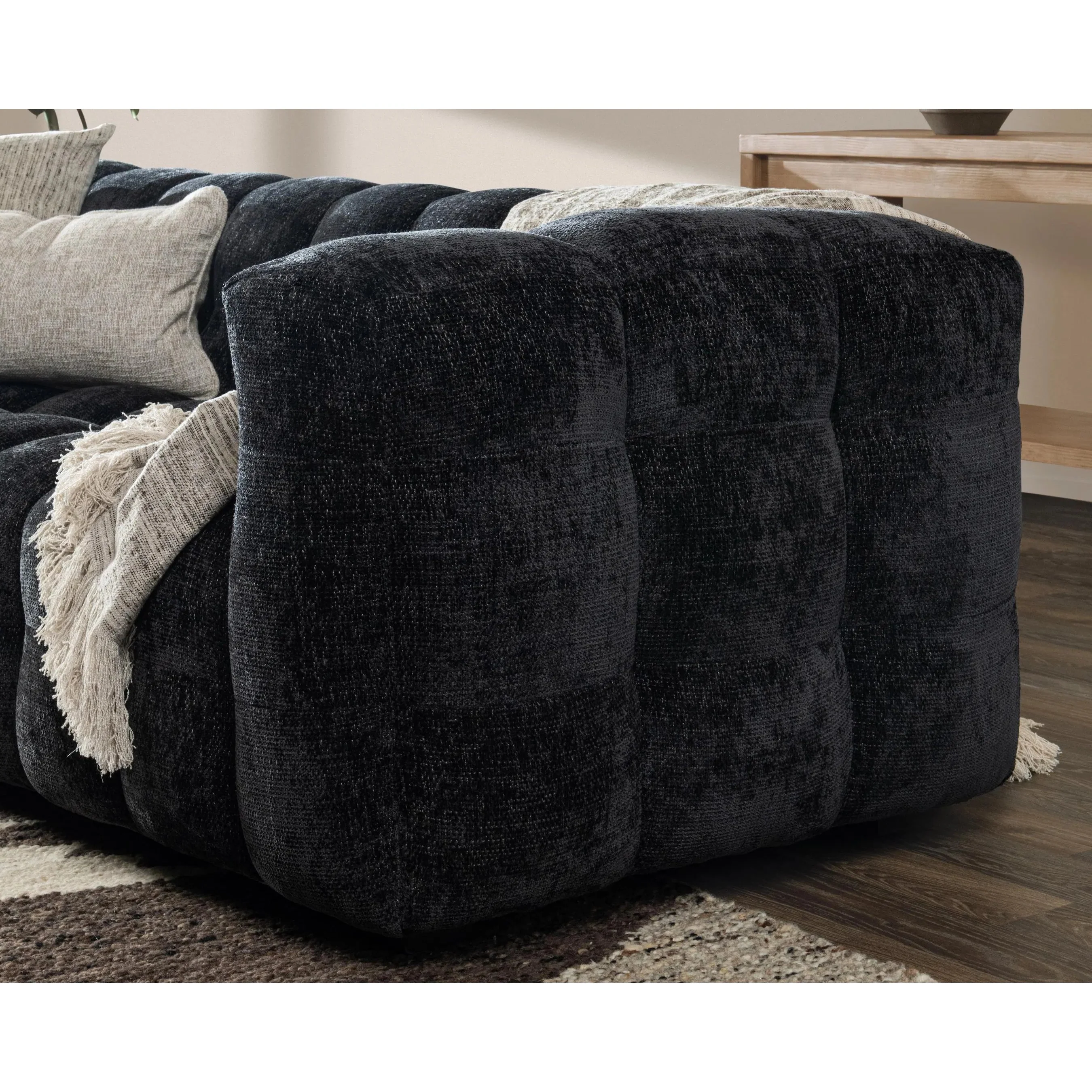 Walter Tufted Fabric Beige Sofa - Image 9