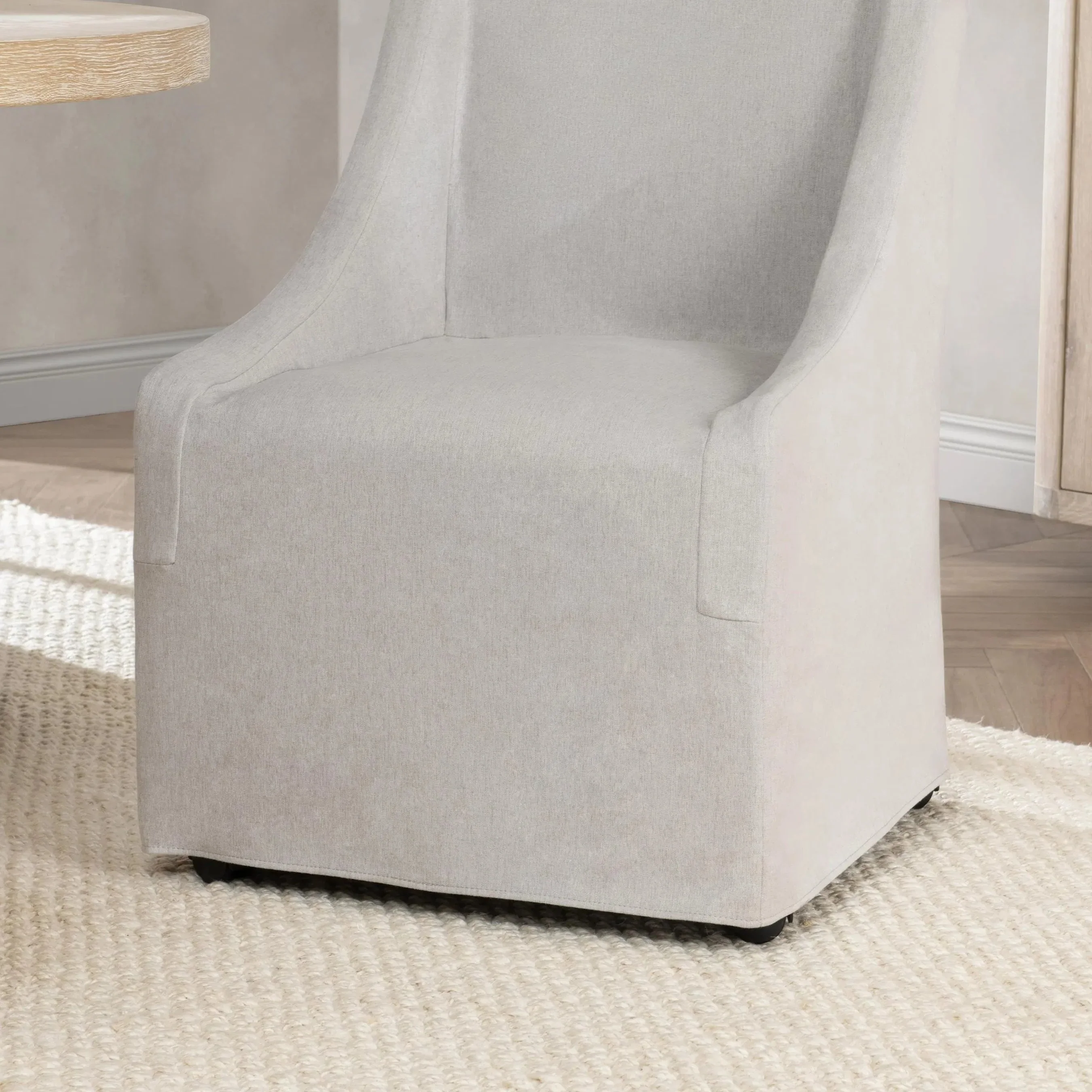 Warwick Upholstered Rolling Dining Chair - Image 9