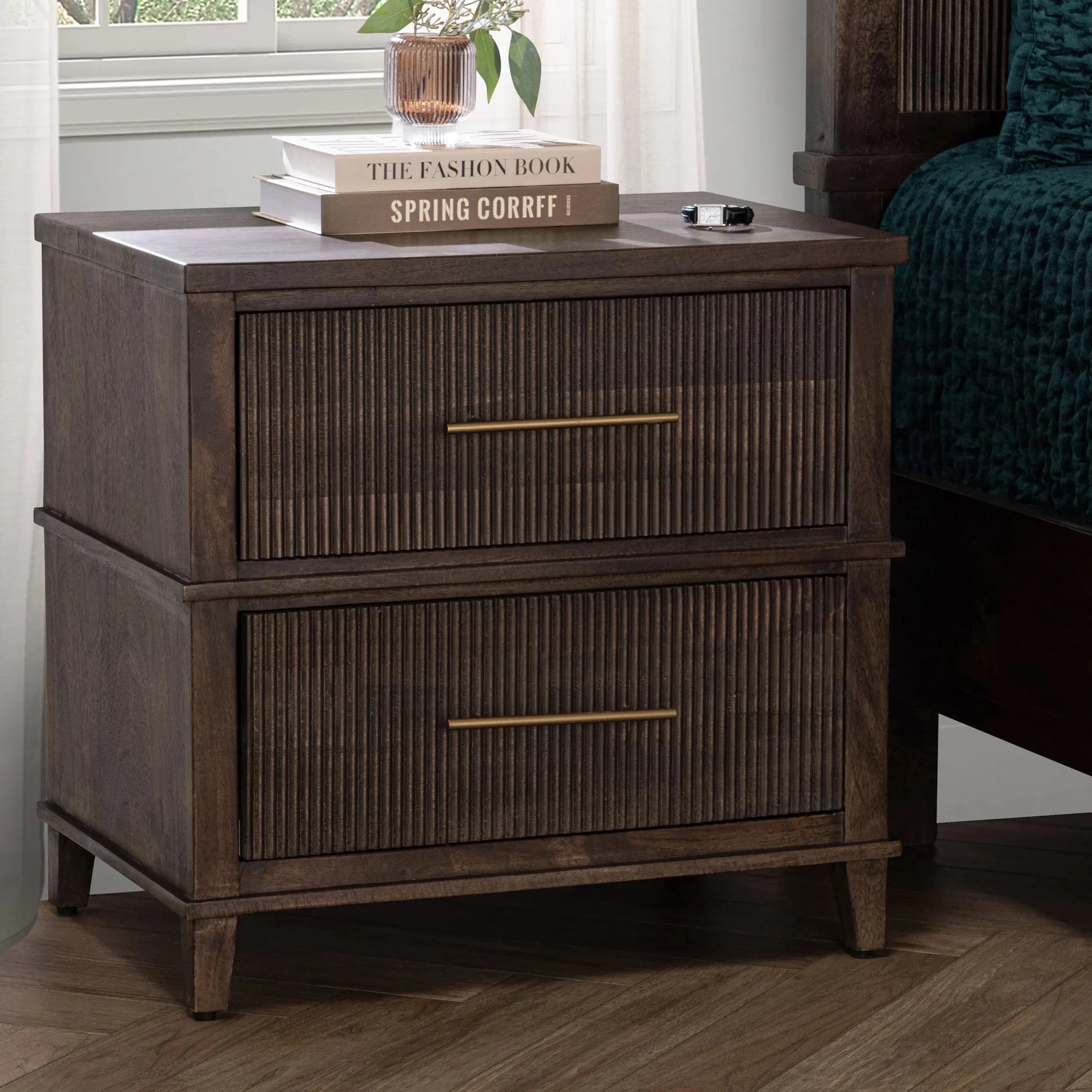 Westlake 2-Drawer Mango Wood Nightstand - Image 12