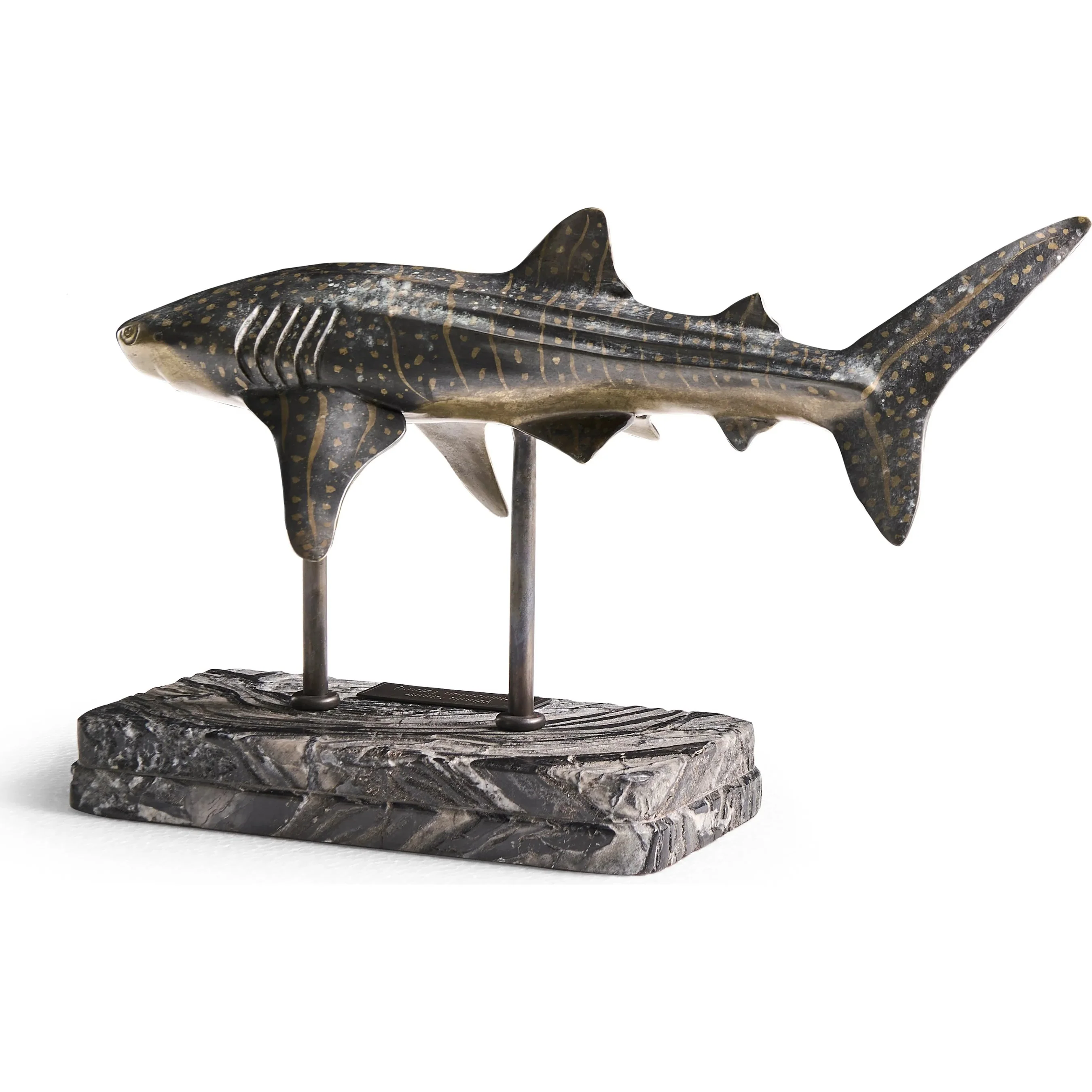 Whale Shark Bronze Statue with Marble Base - Image 13