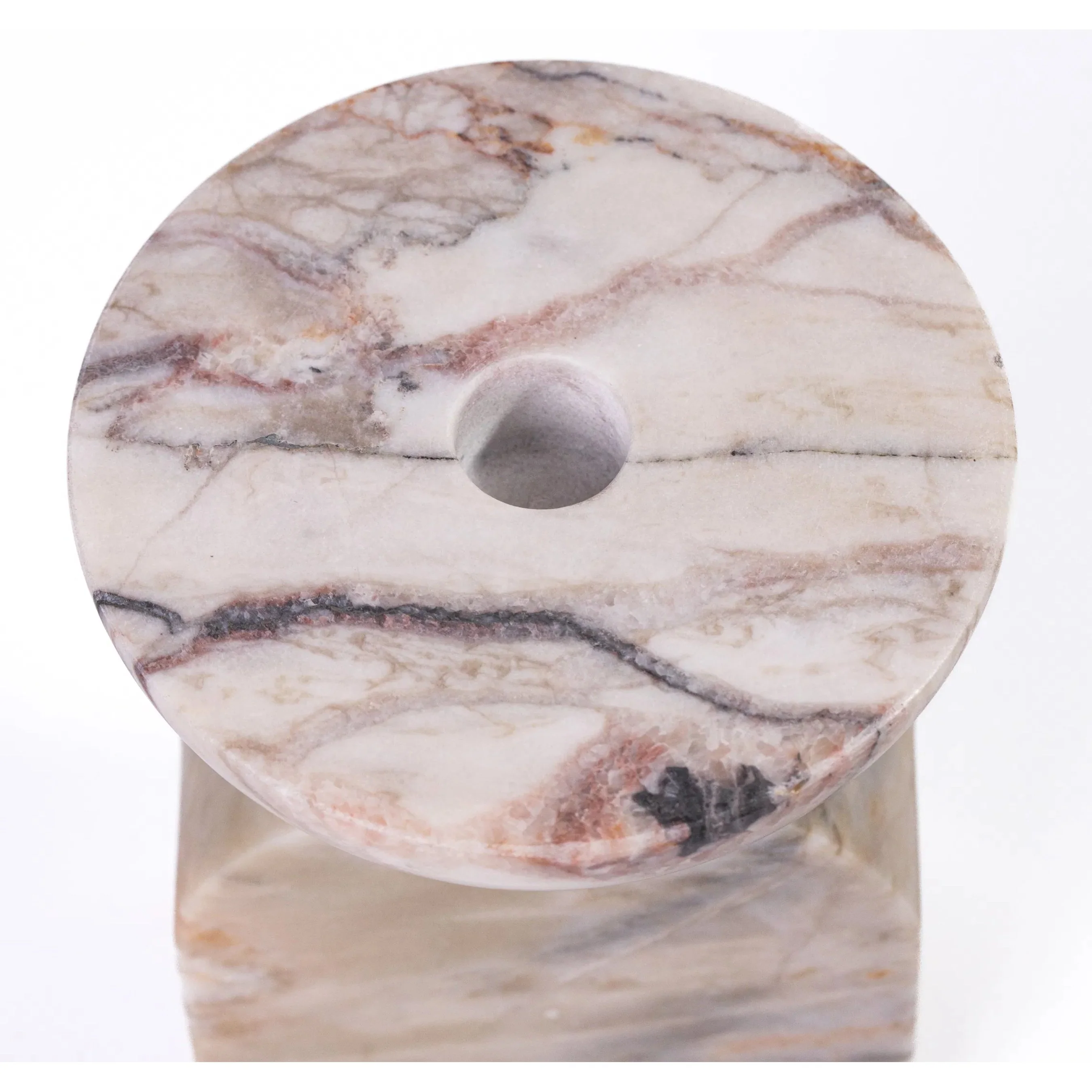 White Brown Balanced Candle Holder - Image 4