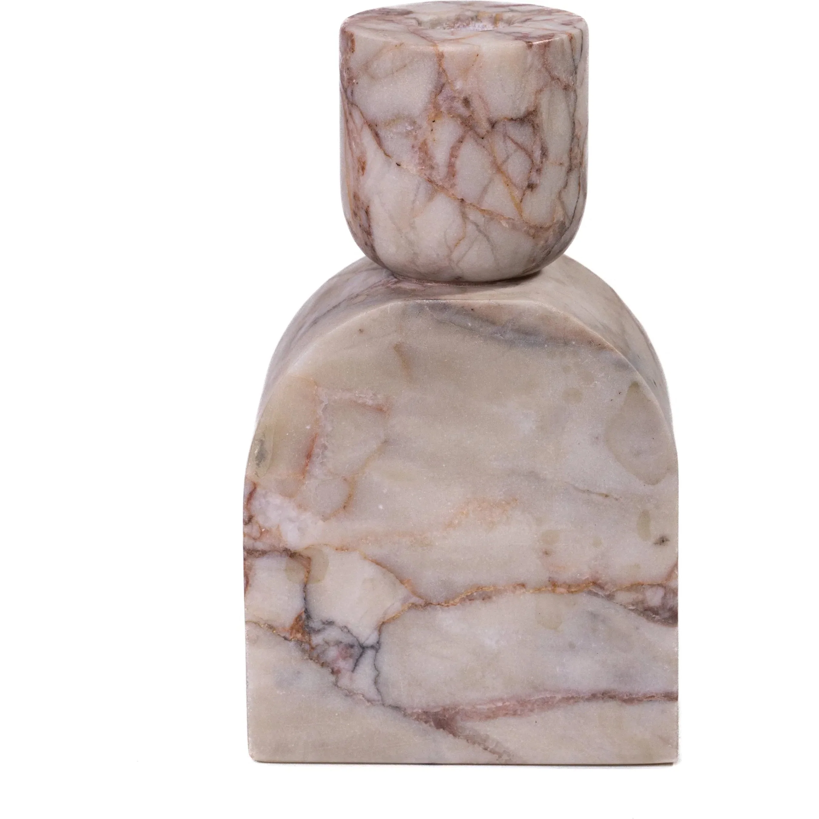 White Brown Foundation Candle Holder - Image 2