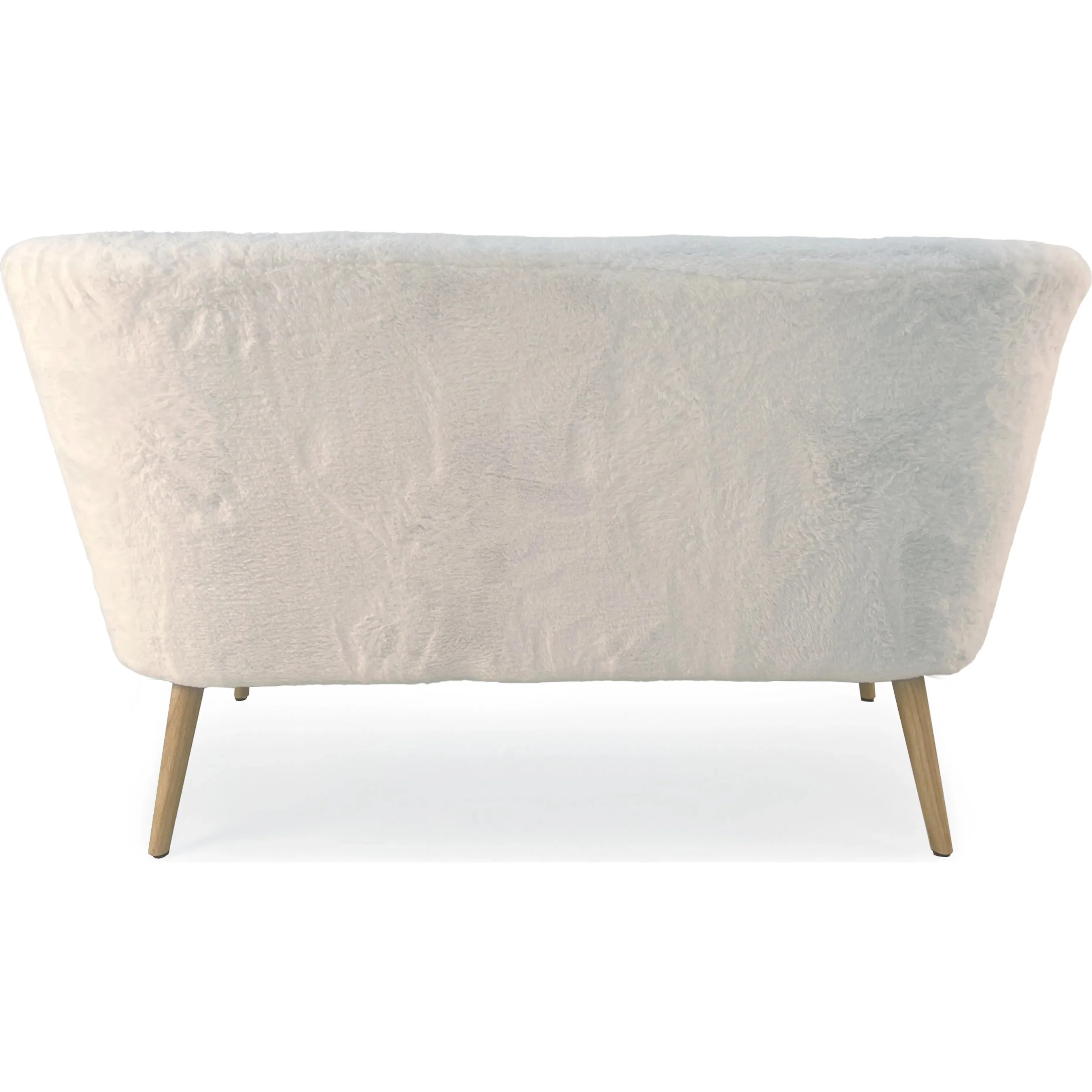 White Faux Fur Bench - Image 4