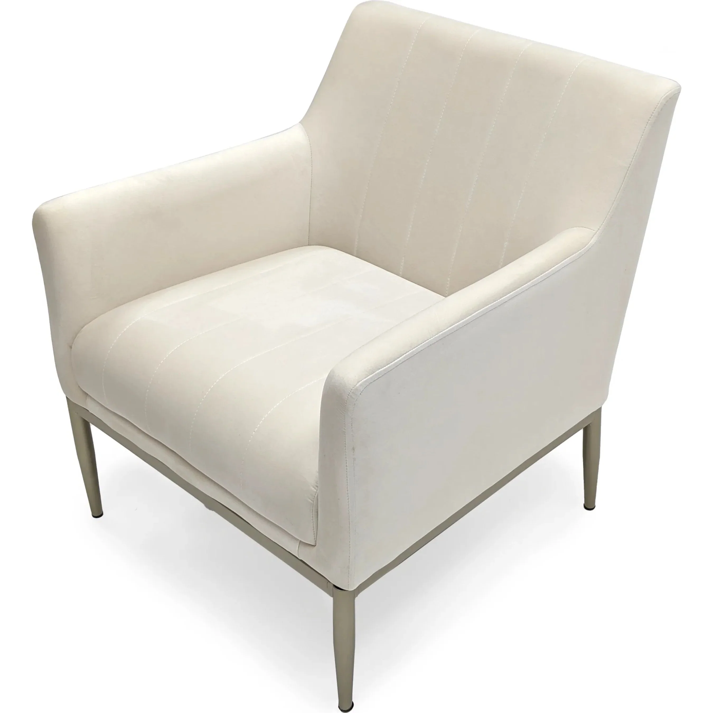 White Velvet Arm Chair